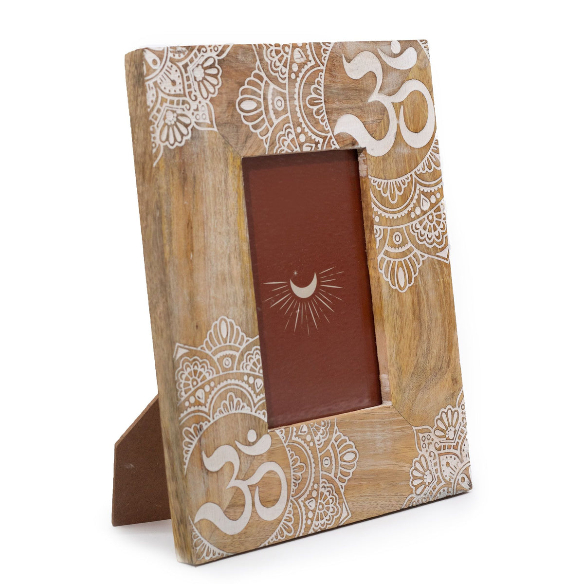 Mandala Mango Wood Photo Frame 10x15cm – White Design