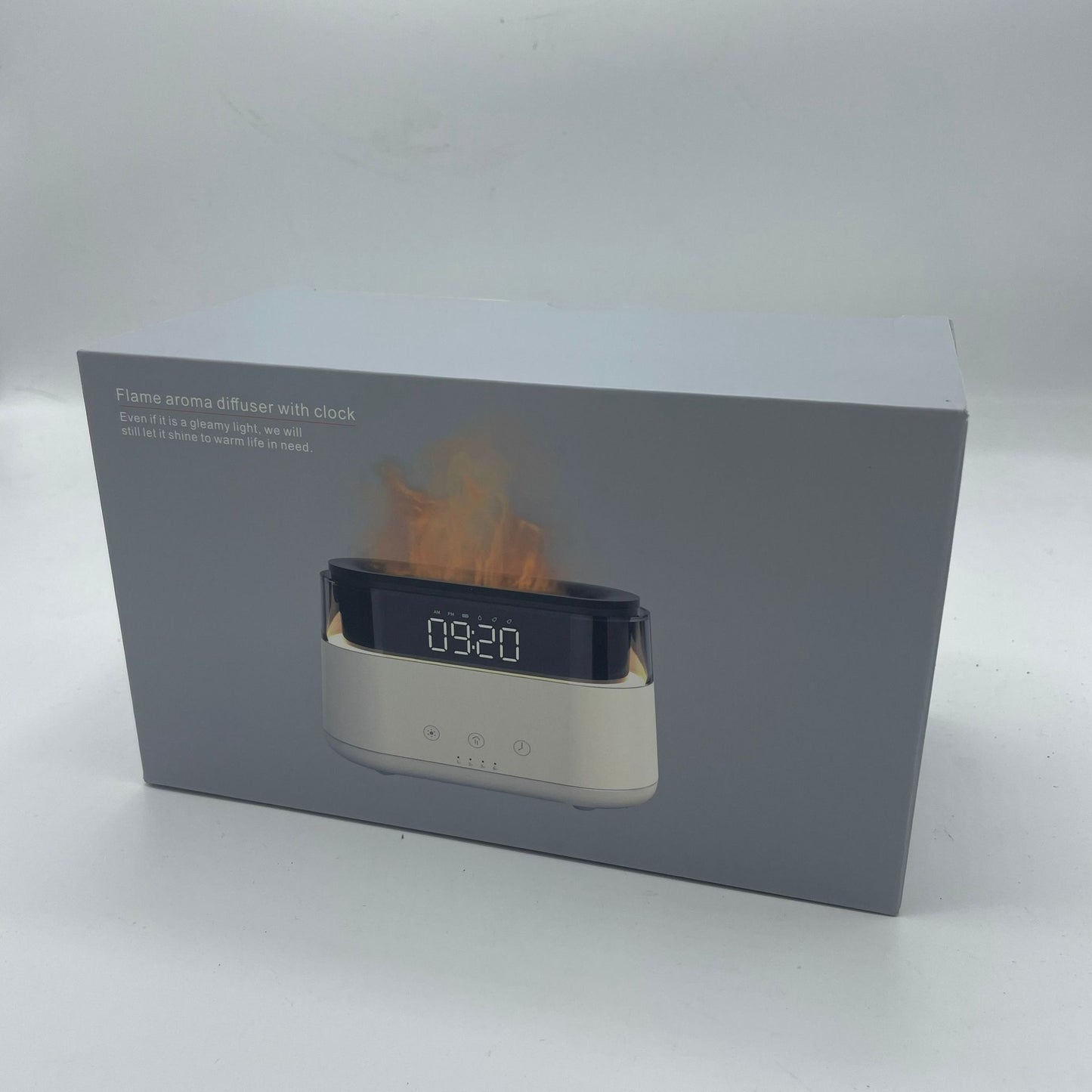 Modern LED Clock Flame Effect Aroma Diffuser