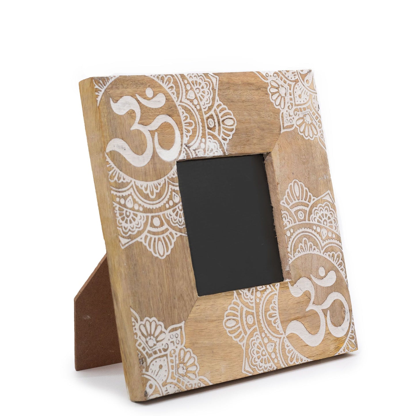 Mandala Mango Wood Photo Frame 10x10cm – White Design