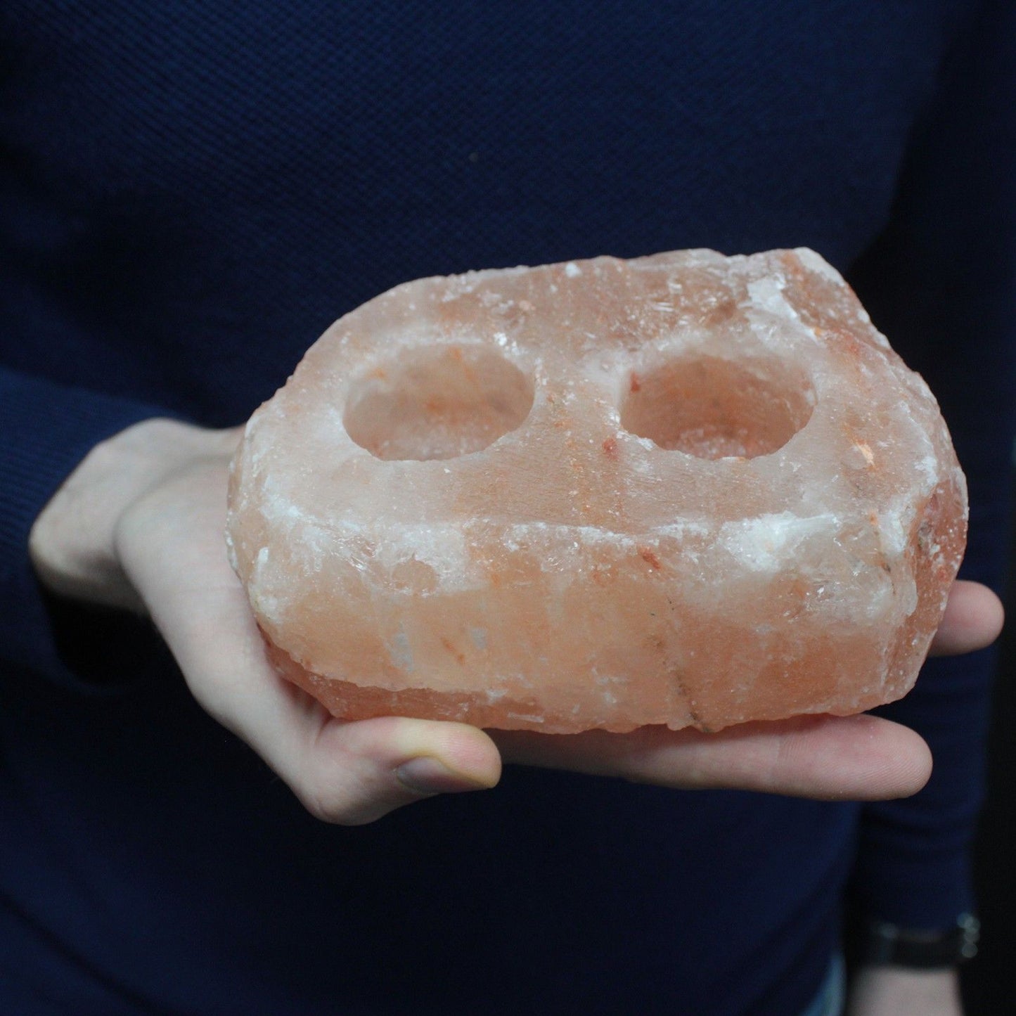 Double-Chamber Himalayan Salt Candle Holder
