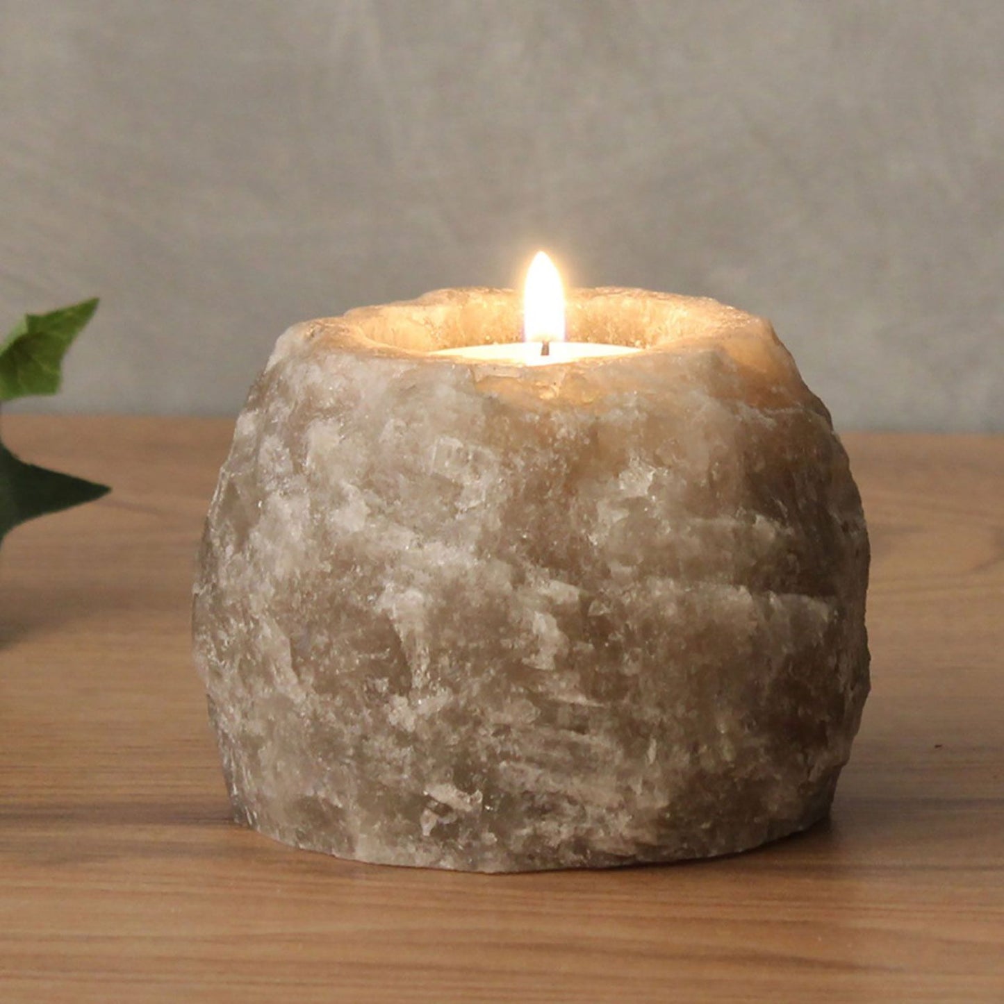 Grey Himalayan Salt Candle Holder – 600–800g