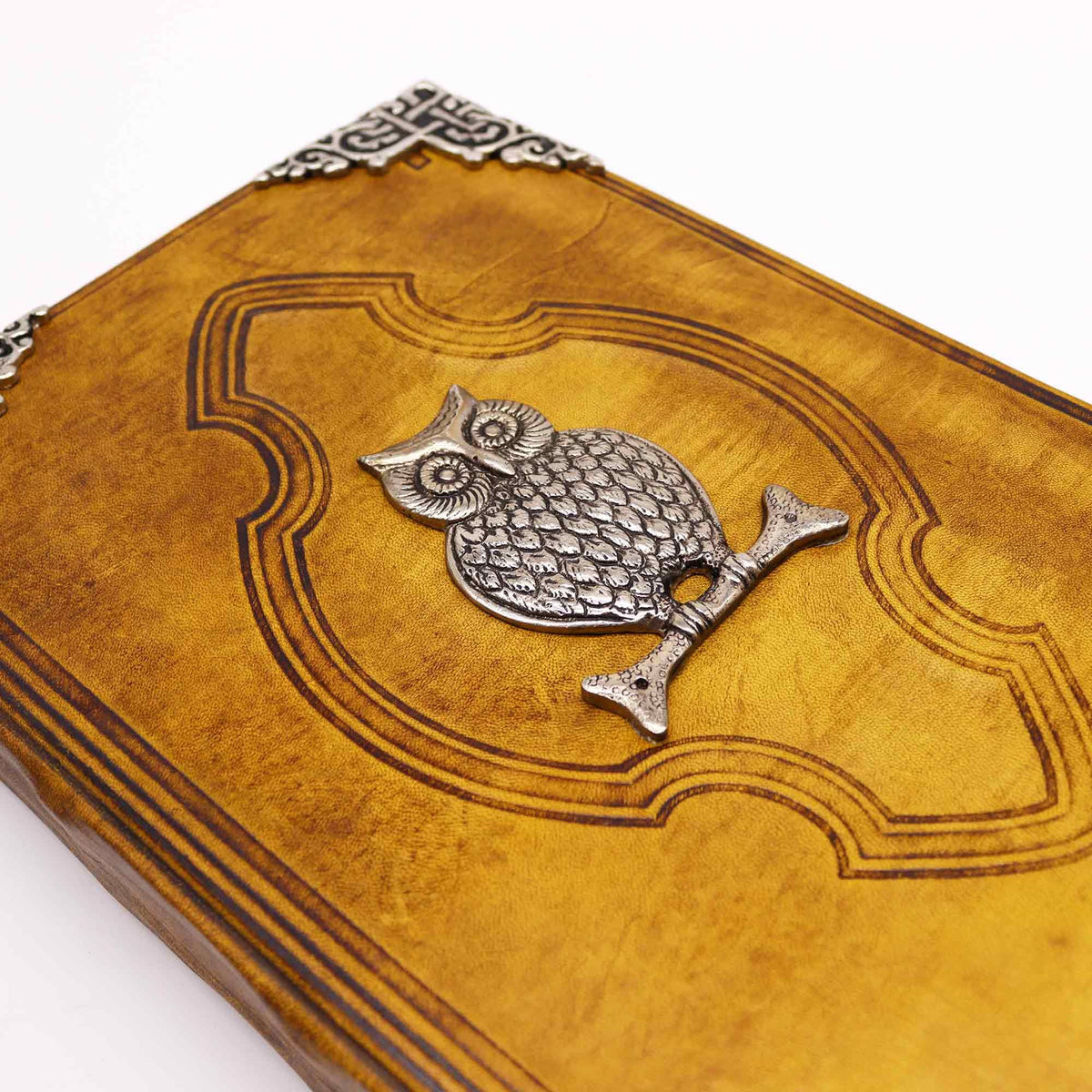 Hefty Coffee Tan Book – Zinc Owl Decor – 200 Deckle Edges Pages – 26x18cm
