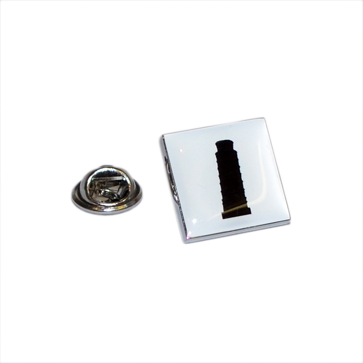Silhouette Leaning Tower of Pisa Lapel Pin Badge