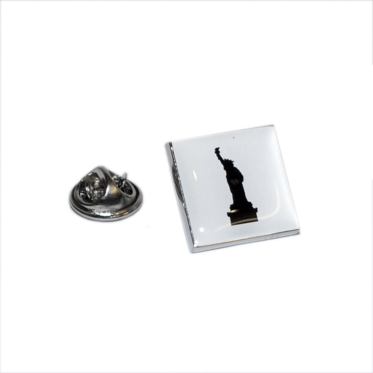 Silhouette Statue of Liberty Lapel Pin Badge