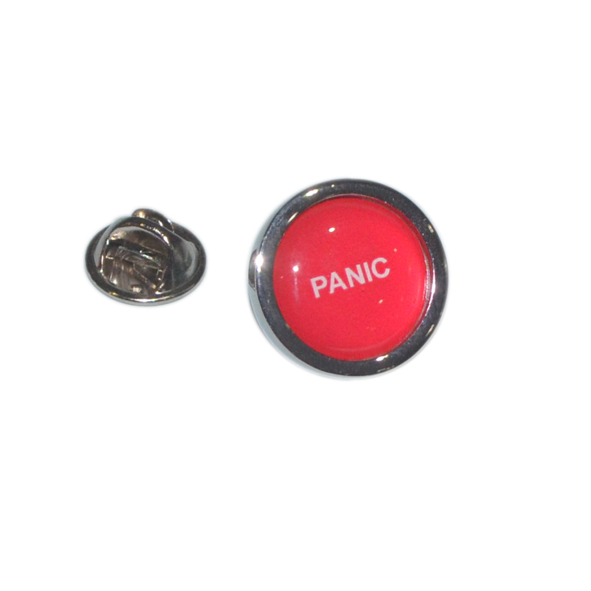 Red Panic Button Lapel Pin Badge