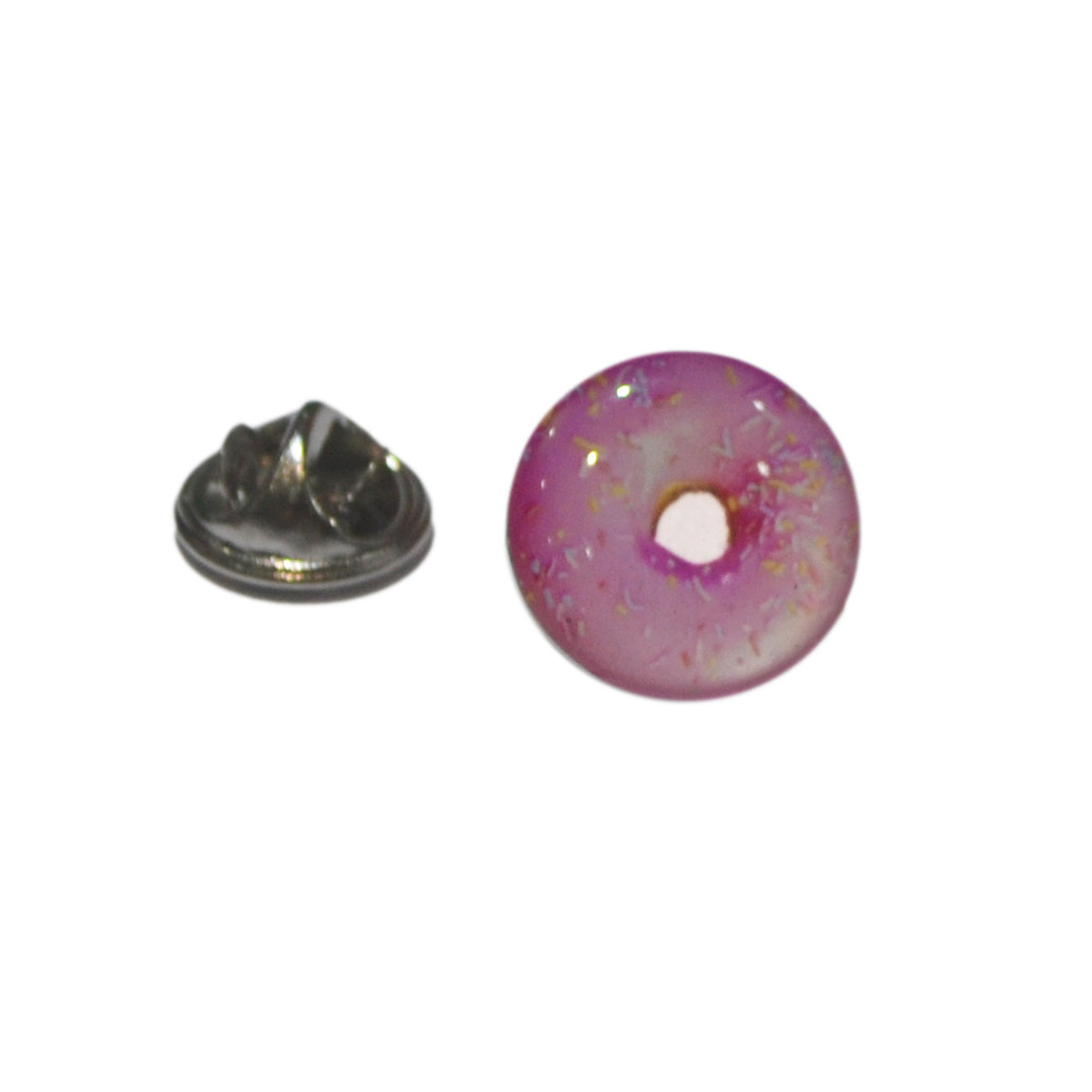 Pink Iced Doughnut Lapel Pin Badge
