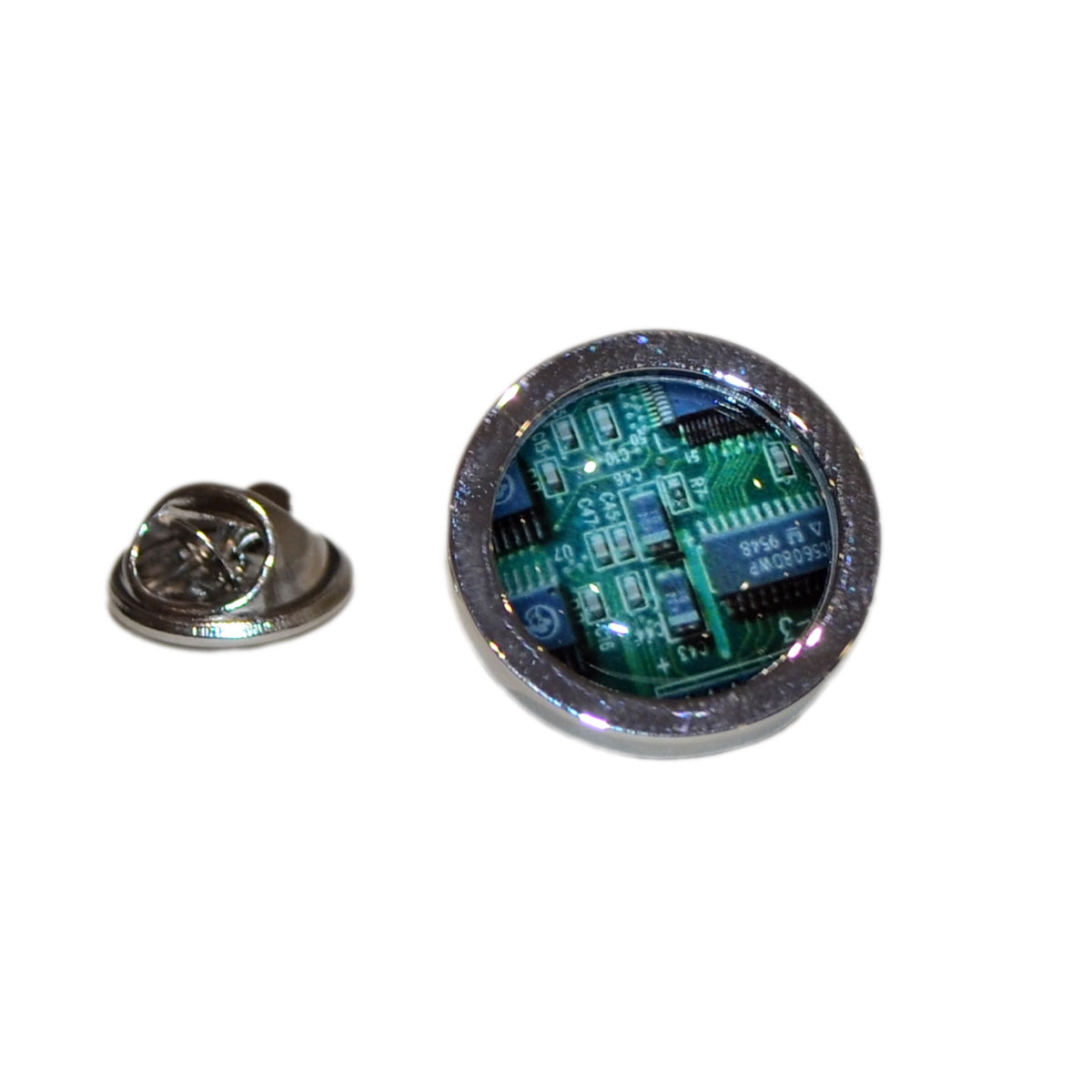 Green Circuitboard Design Lapel Pin Badge