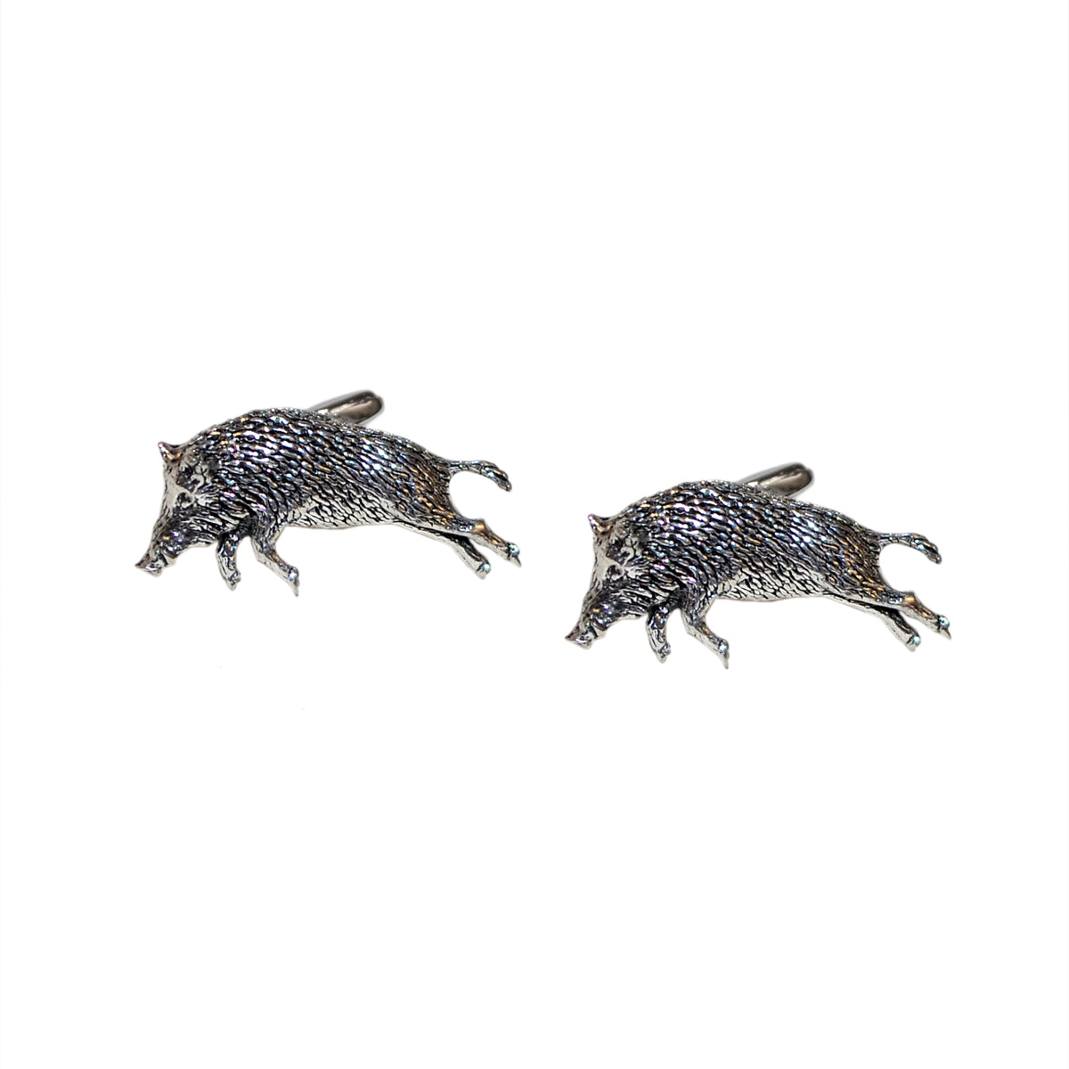 English Made Running Boar Pewter Cufflinks | Ashton and Finch