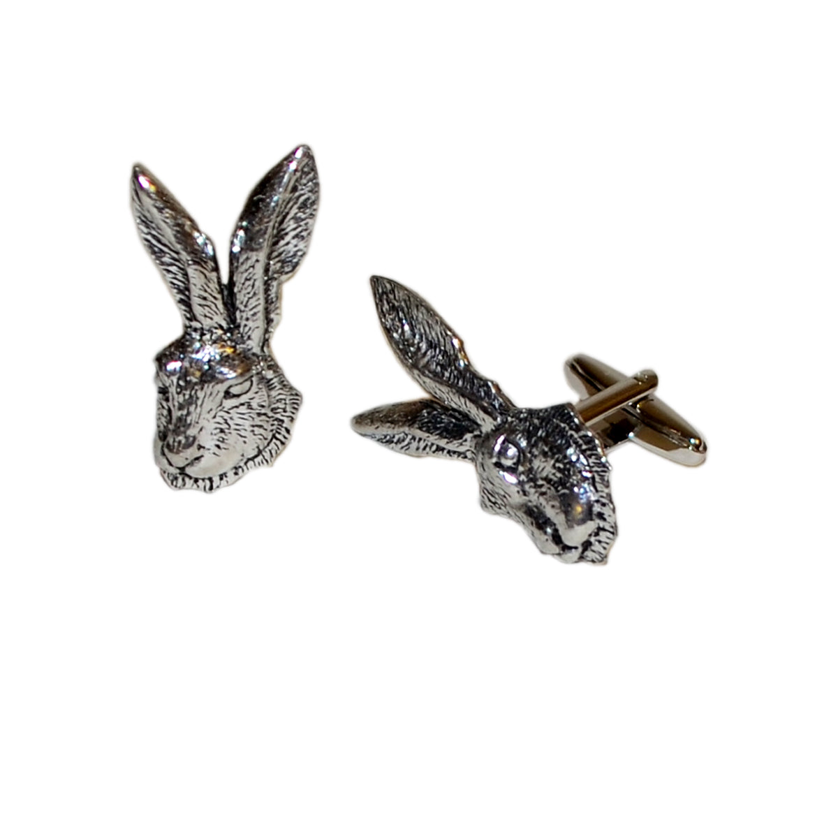 English Made Hares Head Pewter Cufflinks | Ashton and Finch