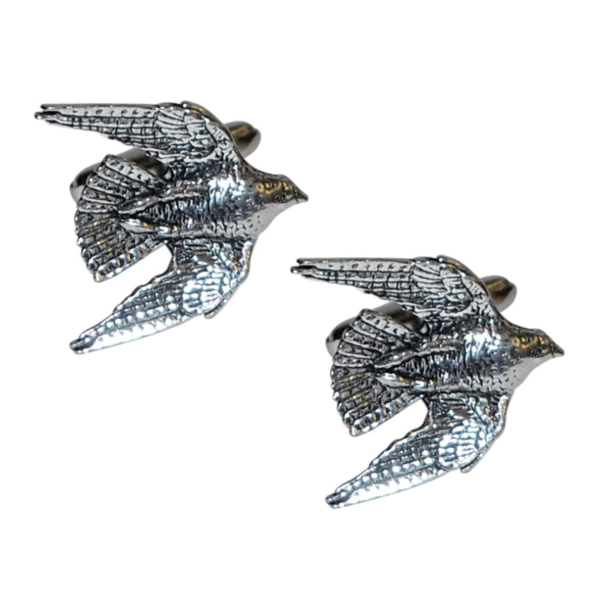 English Made Swooping Falcon Bird Pewter Cufflinks | Ashton and Finch
