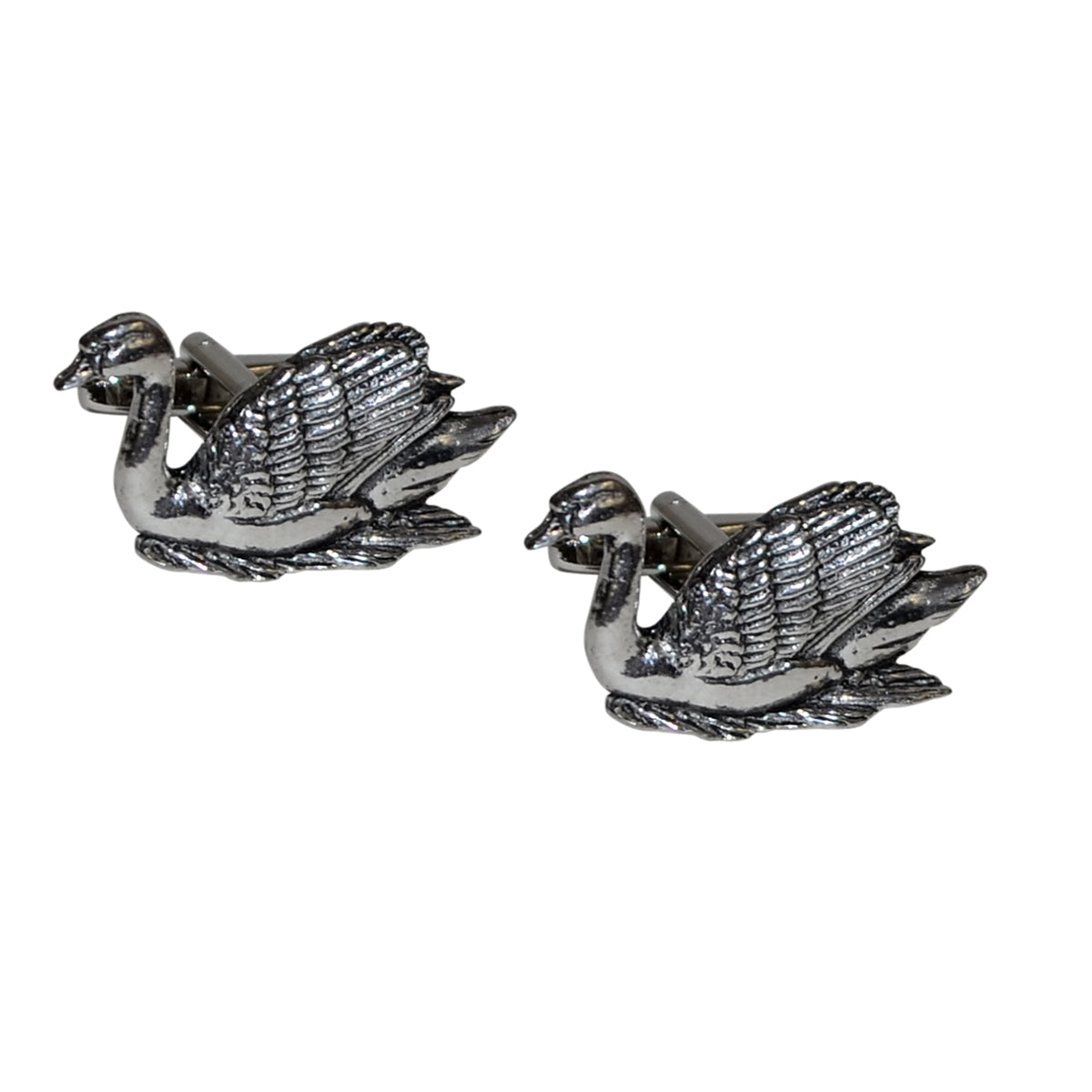 English Made Swan Bird Pewter Cufflinks | Ashton and Finch