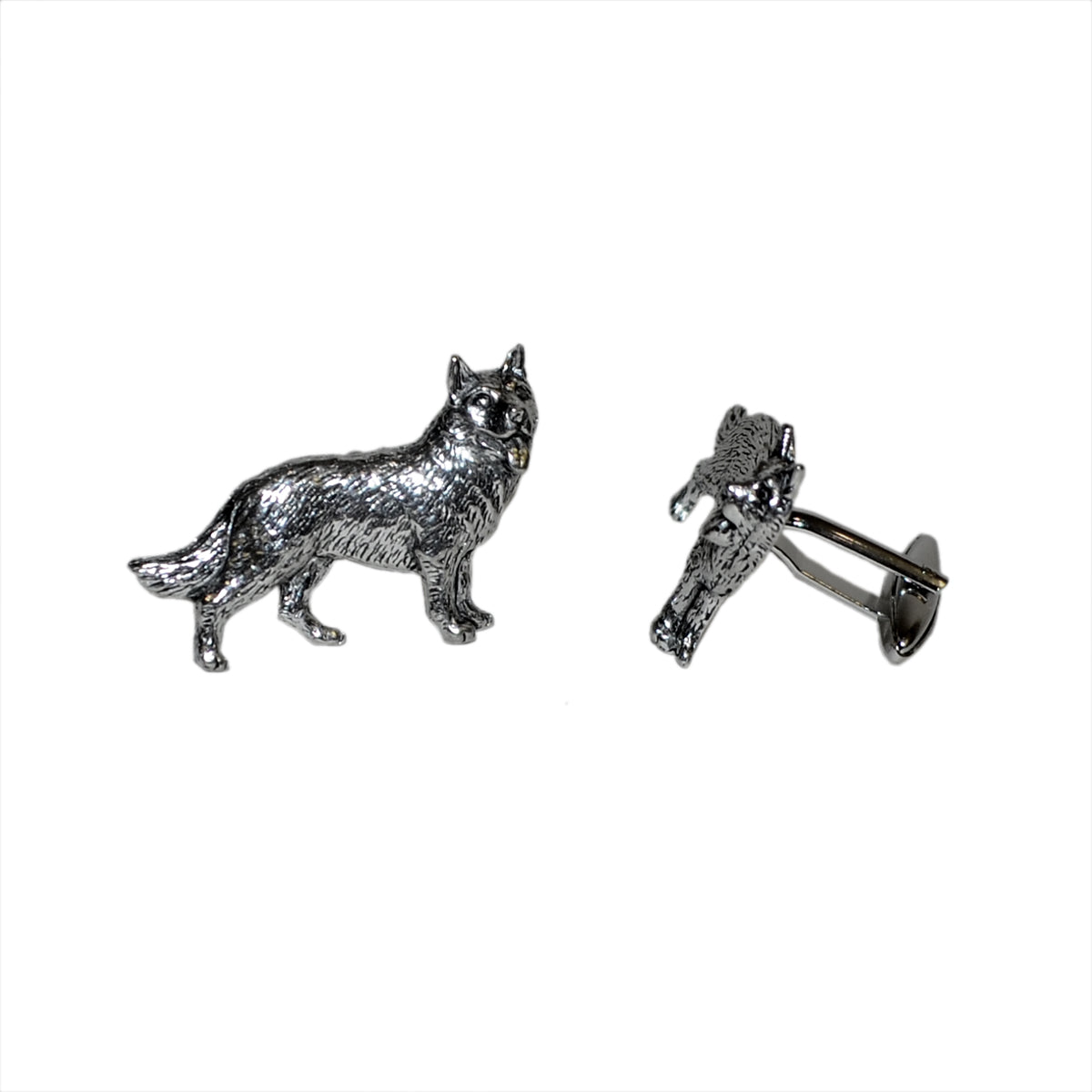 English Made German Shepherd Dog Pewter Cufflinks | Ashton and Finch