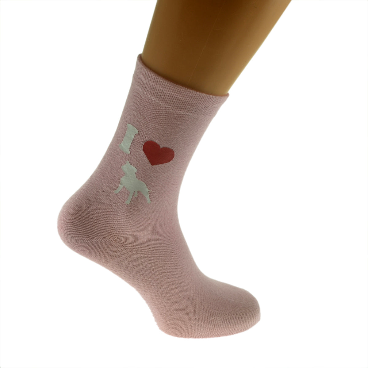 I Love Staffordshire Bull Terriers Ladies Pink Socks| Ashton and Finch