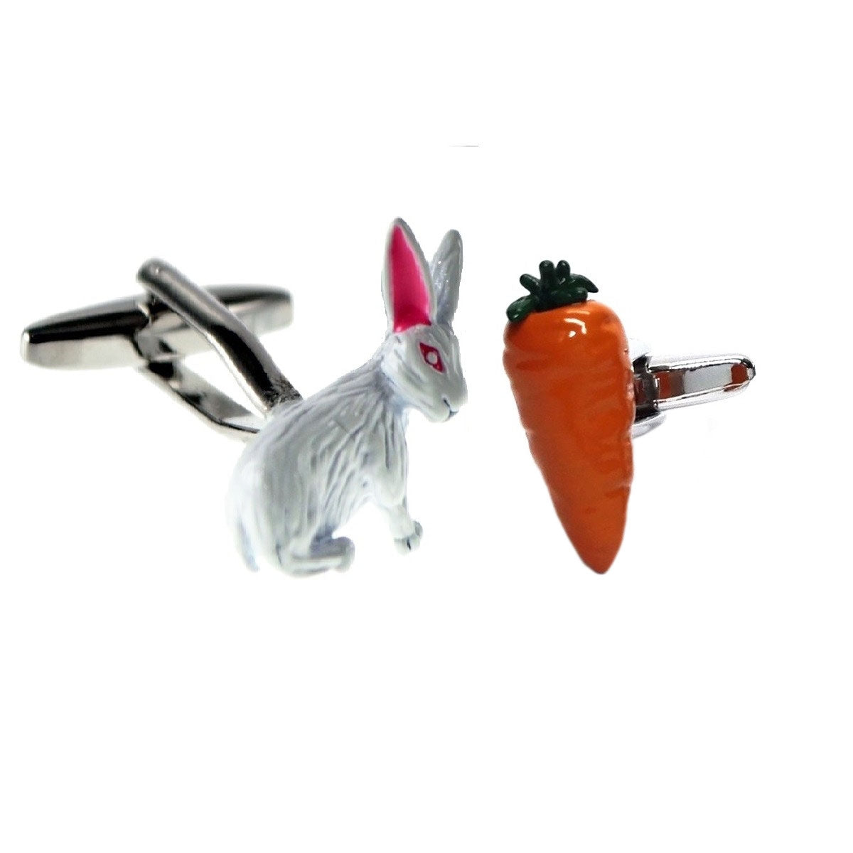Coloured Rabbit & Carrot Mixed Pair Of Cufflinks | Ashton and Finch