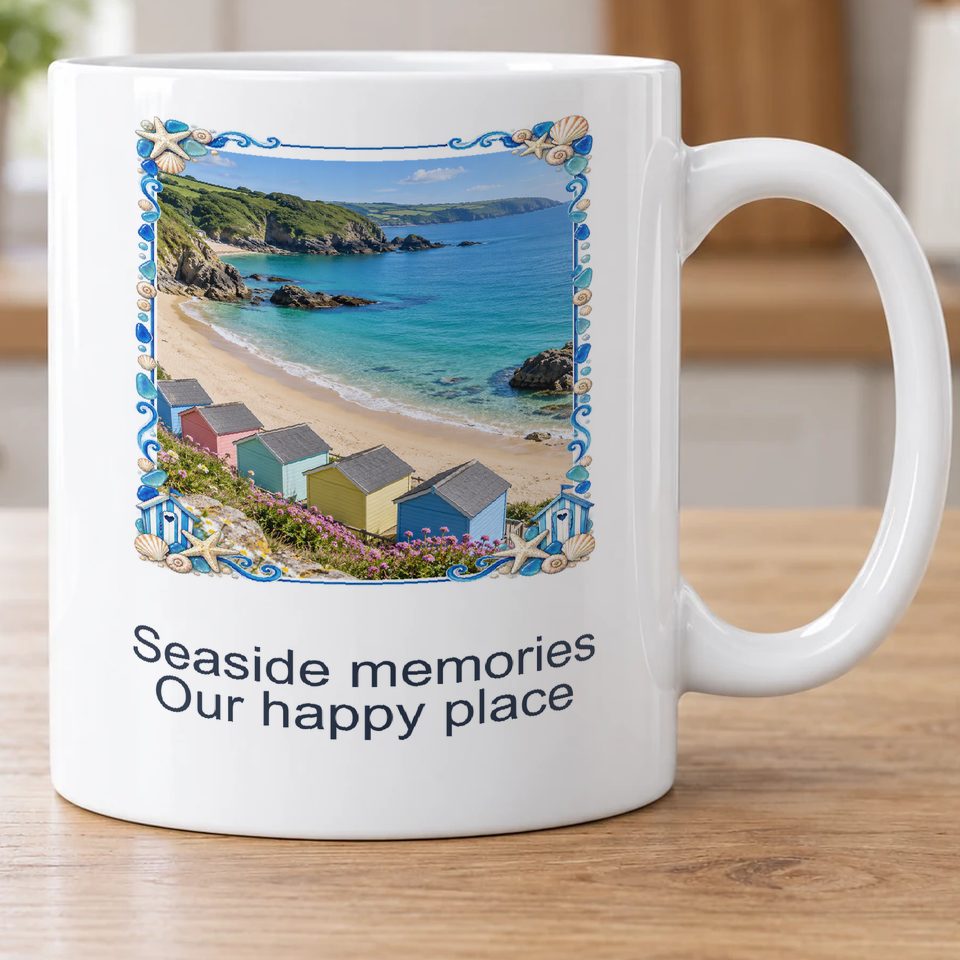 Personalised Seaside Memories Photo Mug — personalise with your own photo