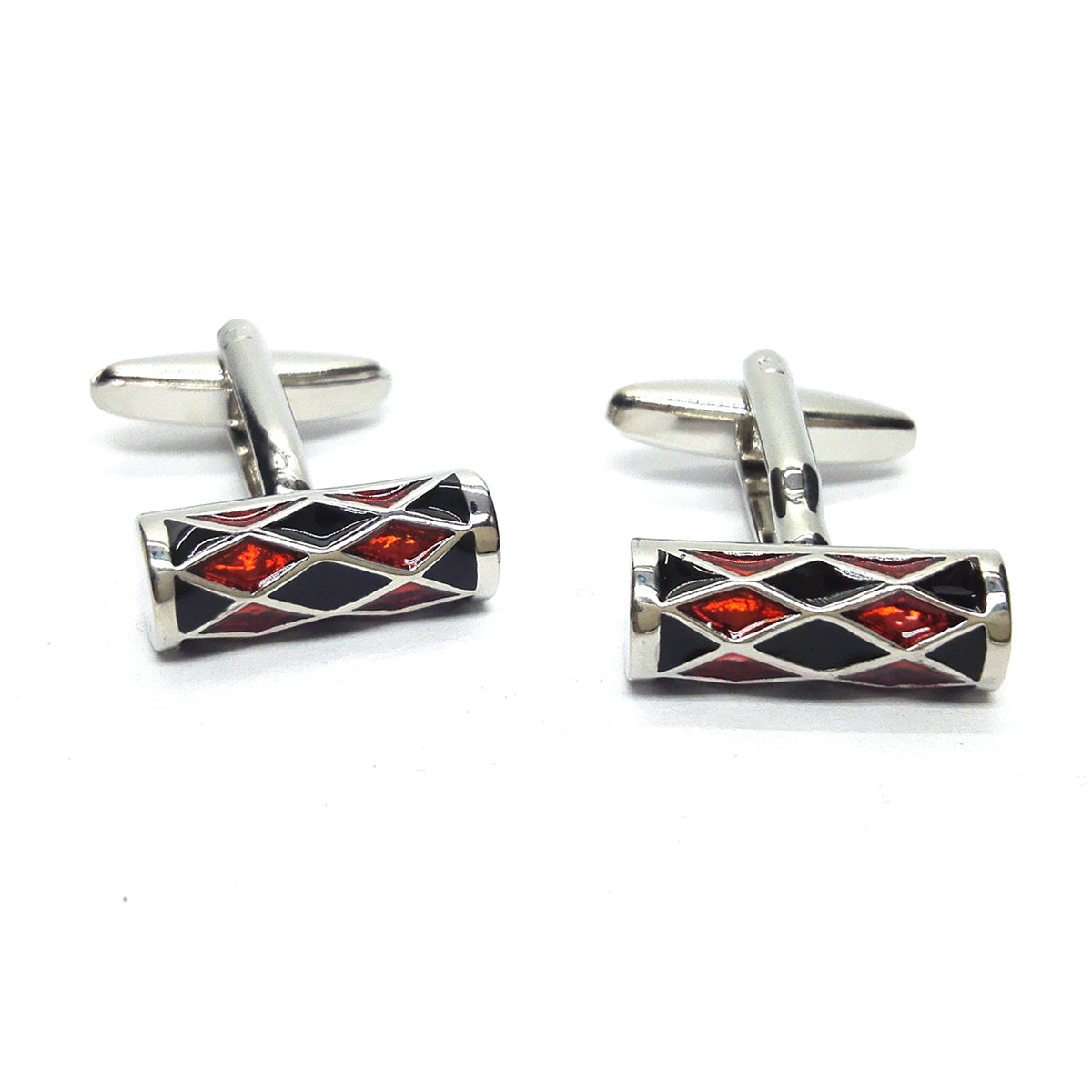 Red & Black Harlequin Classic Cufflinks | Ashton and Finch