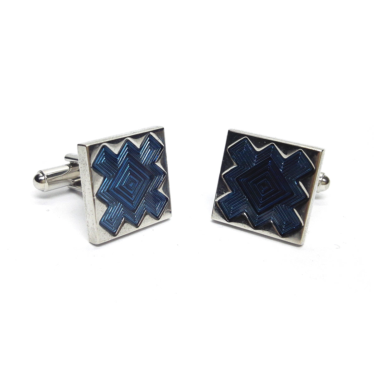 Blue & Silver Classic Cufflinks | Ashton and Finch