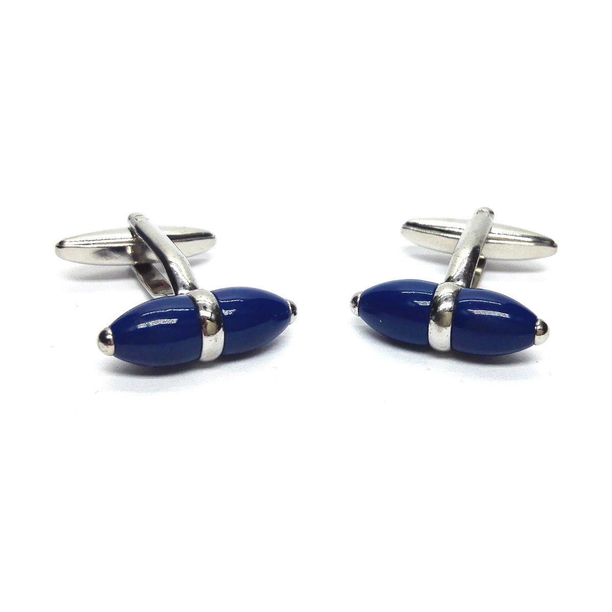 Blue & Chrome Classic Cufflinks | Ashton and Finch