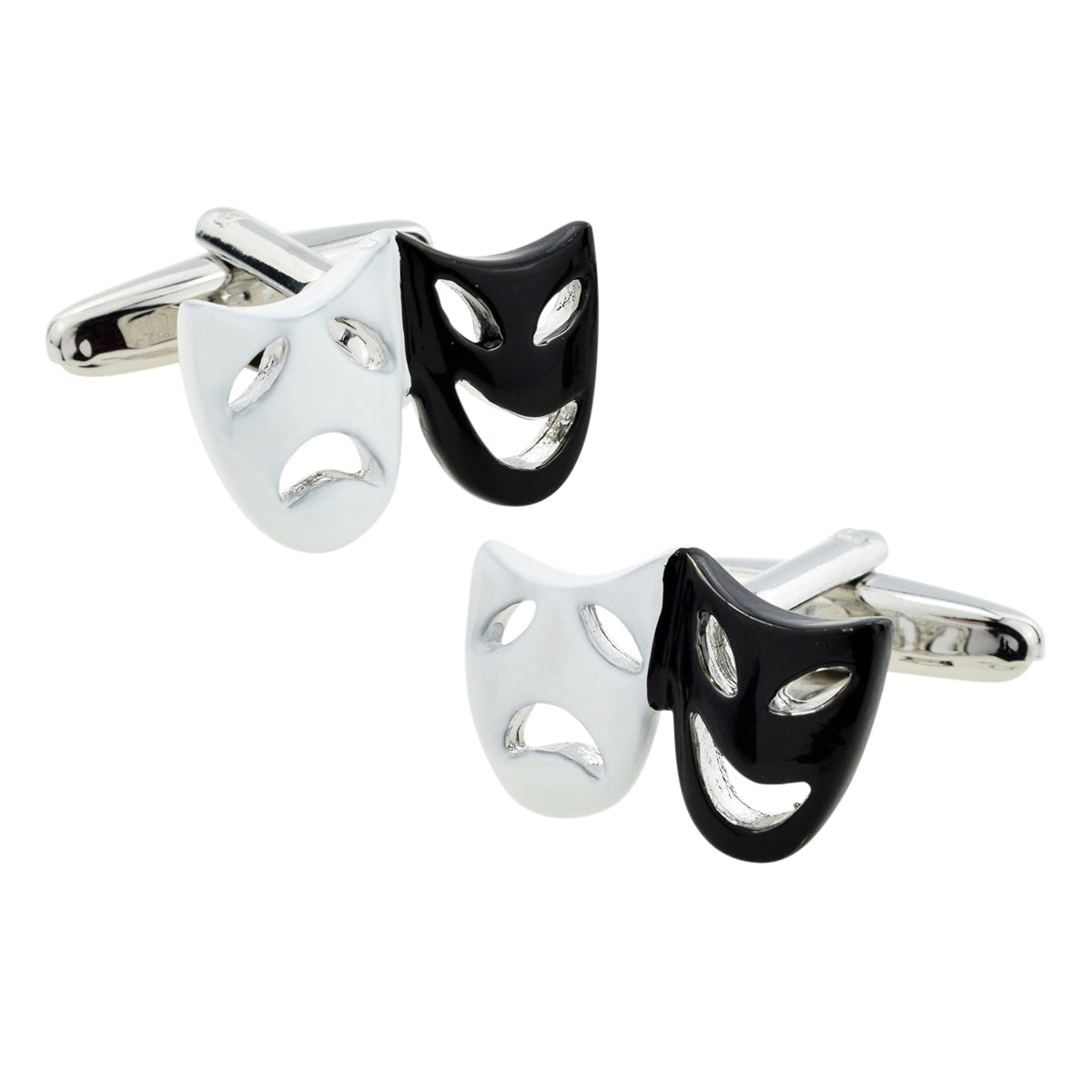 Black & White Theatre Opera Masks Music Drama Cufflinks | Ashton and Finch