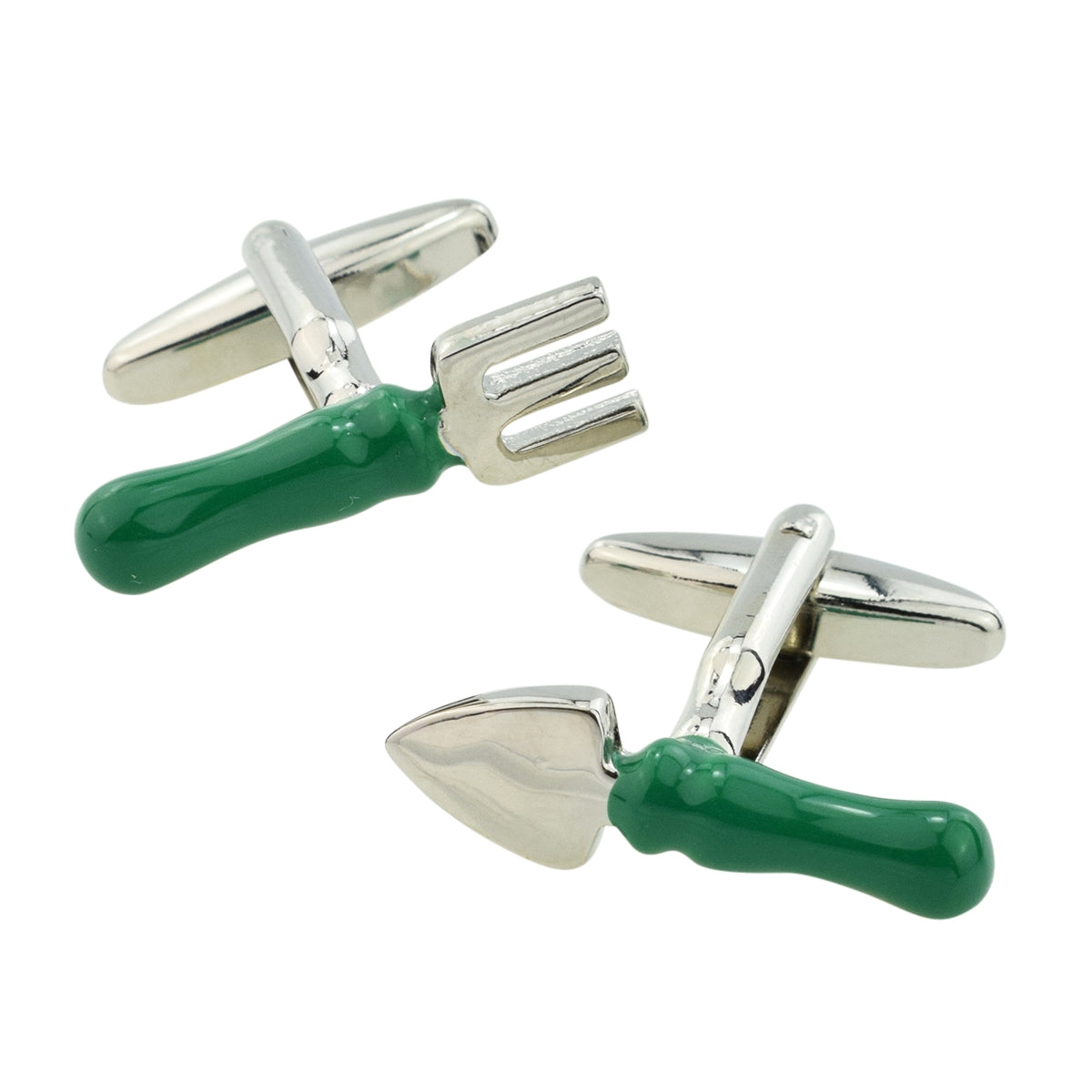 Green Handled Fork & Trowel Gardeners Cufflinks | Ashton and Finch