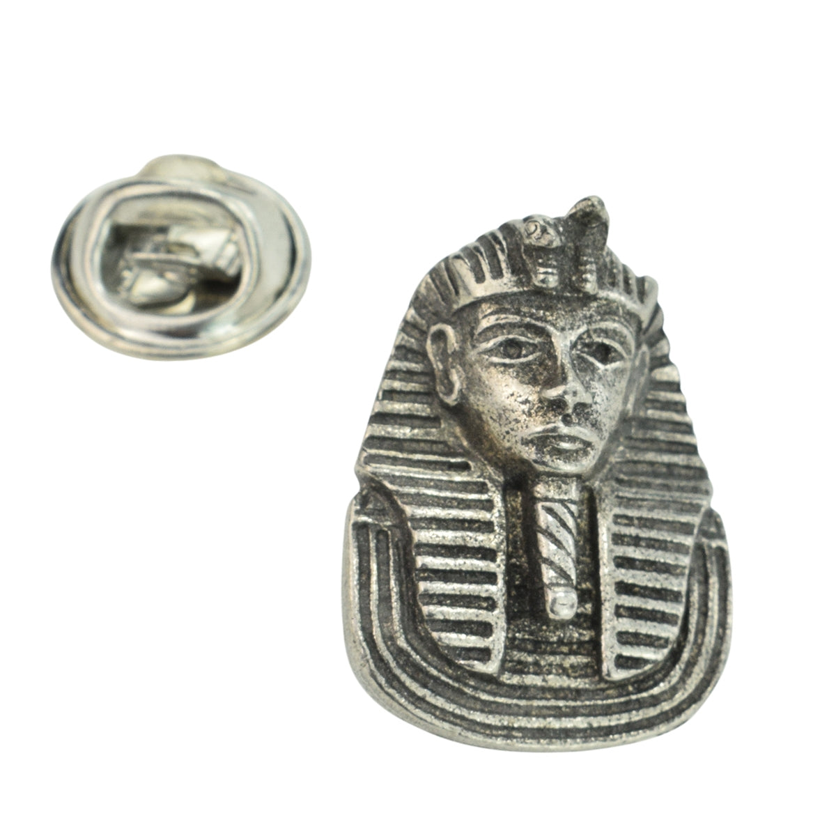 Egyptian King Tutankhamun Mask Pewter Lapel Pin Badge (DWC)