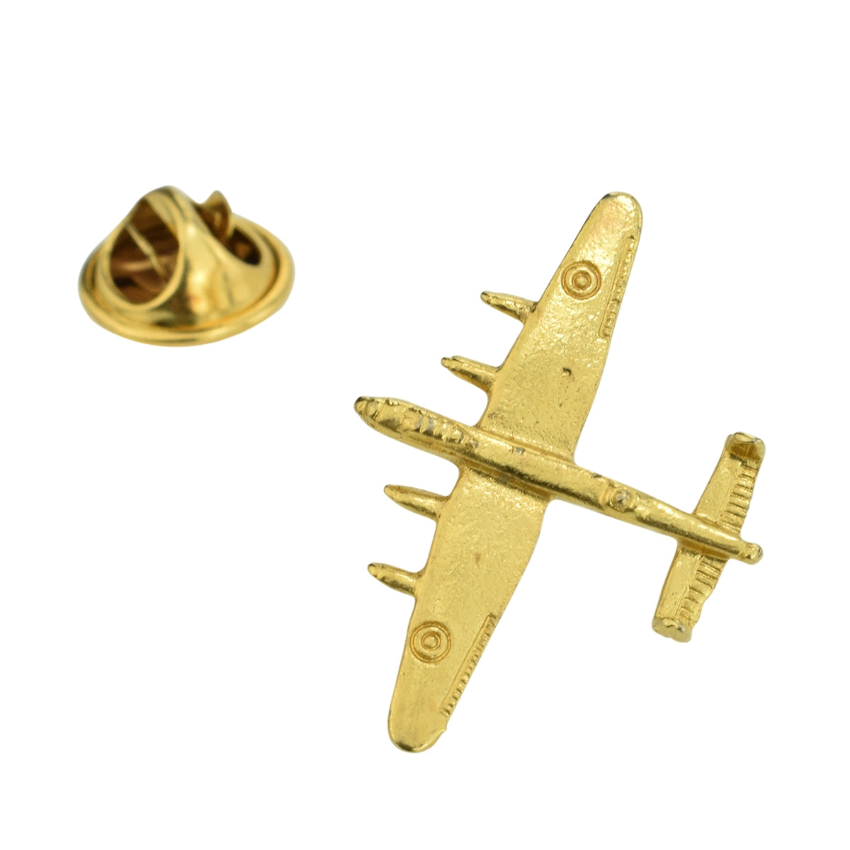 Gold plated Lancaster Bomber Plane Aeroplane Lapel Pin Badge