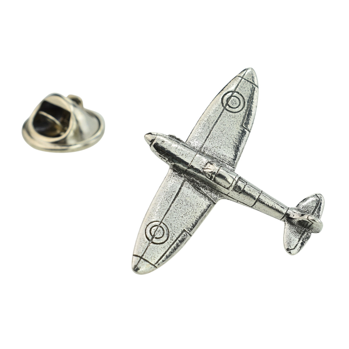 Pewter Spitfire Aeroplane Plane Lapel Pin Badge