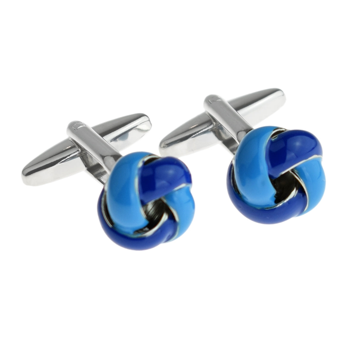 2 Tone Blue Knot Cufflinks | Ashton and Finch