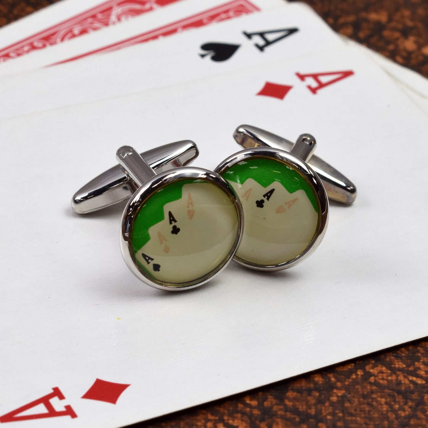 4 Aces Playing Cards Casino Gamblers Cufflinks | Ashton and Finch