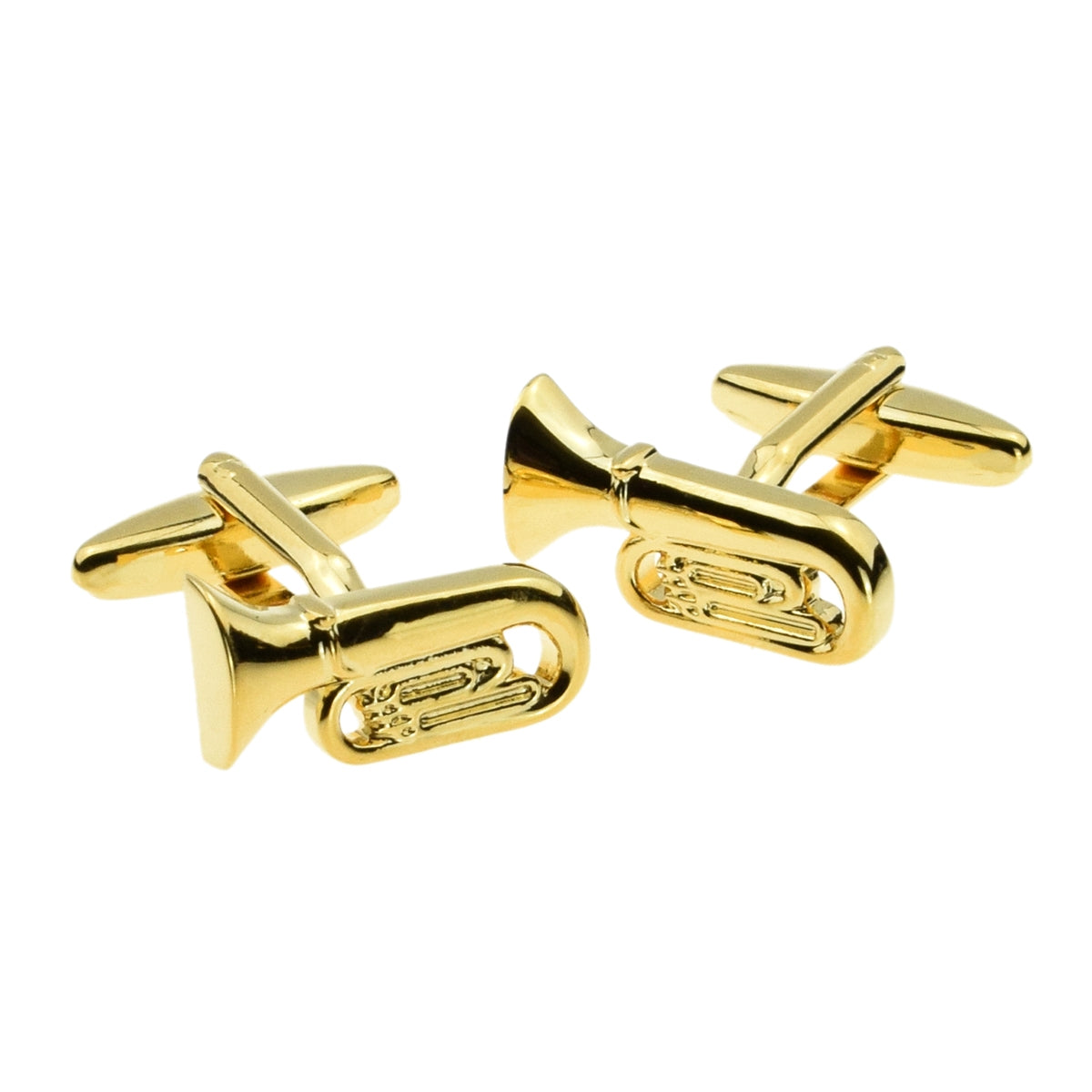 Brass Band Tuba Gold Plated Music Instrument Cufflinks | Ashton and Finch