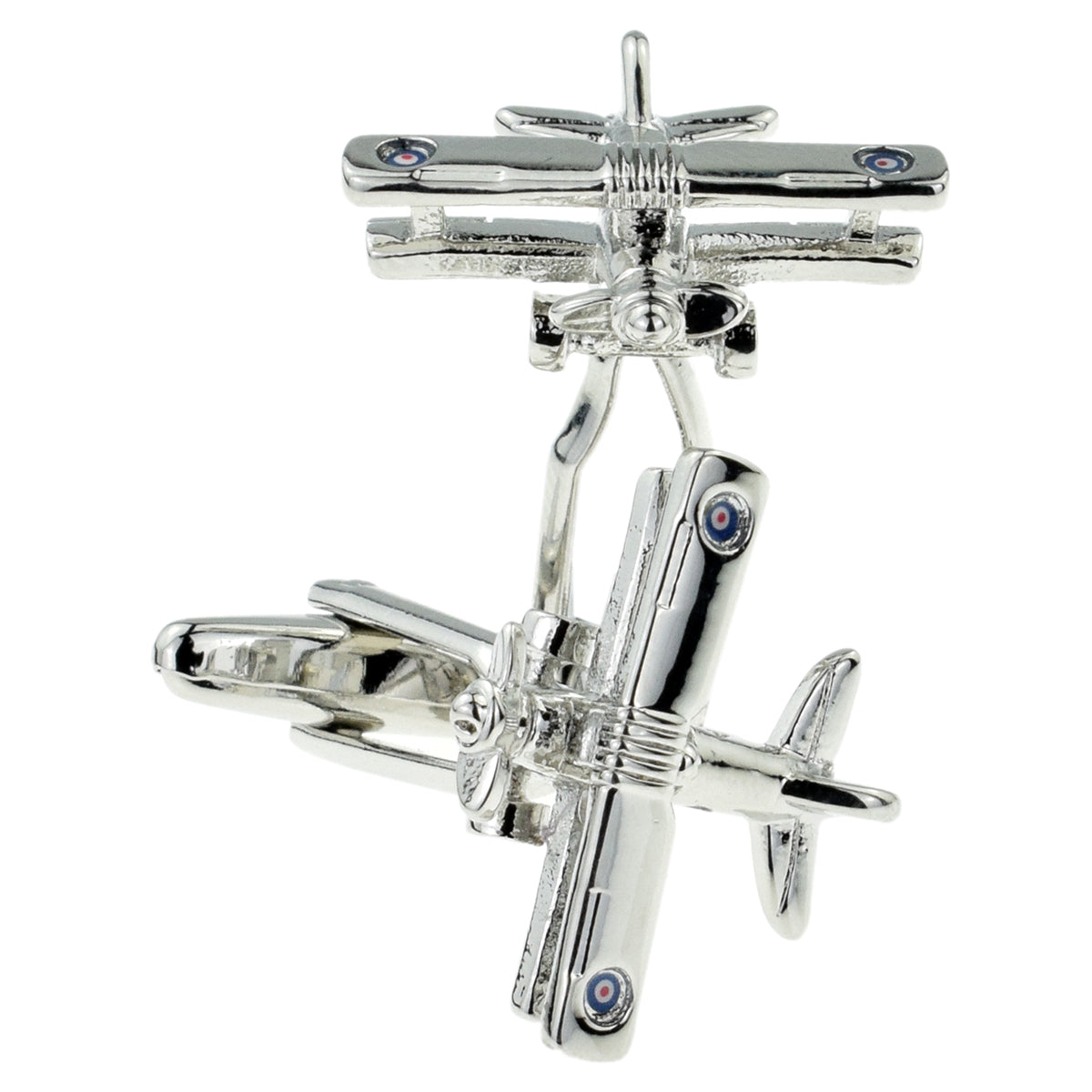 Biplane with Roundels Aeroplane RAF Aircraft Pilots Cufflinks | Ashton and Finch