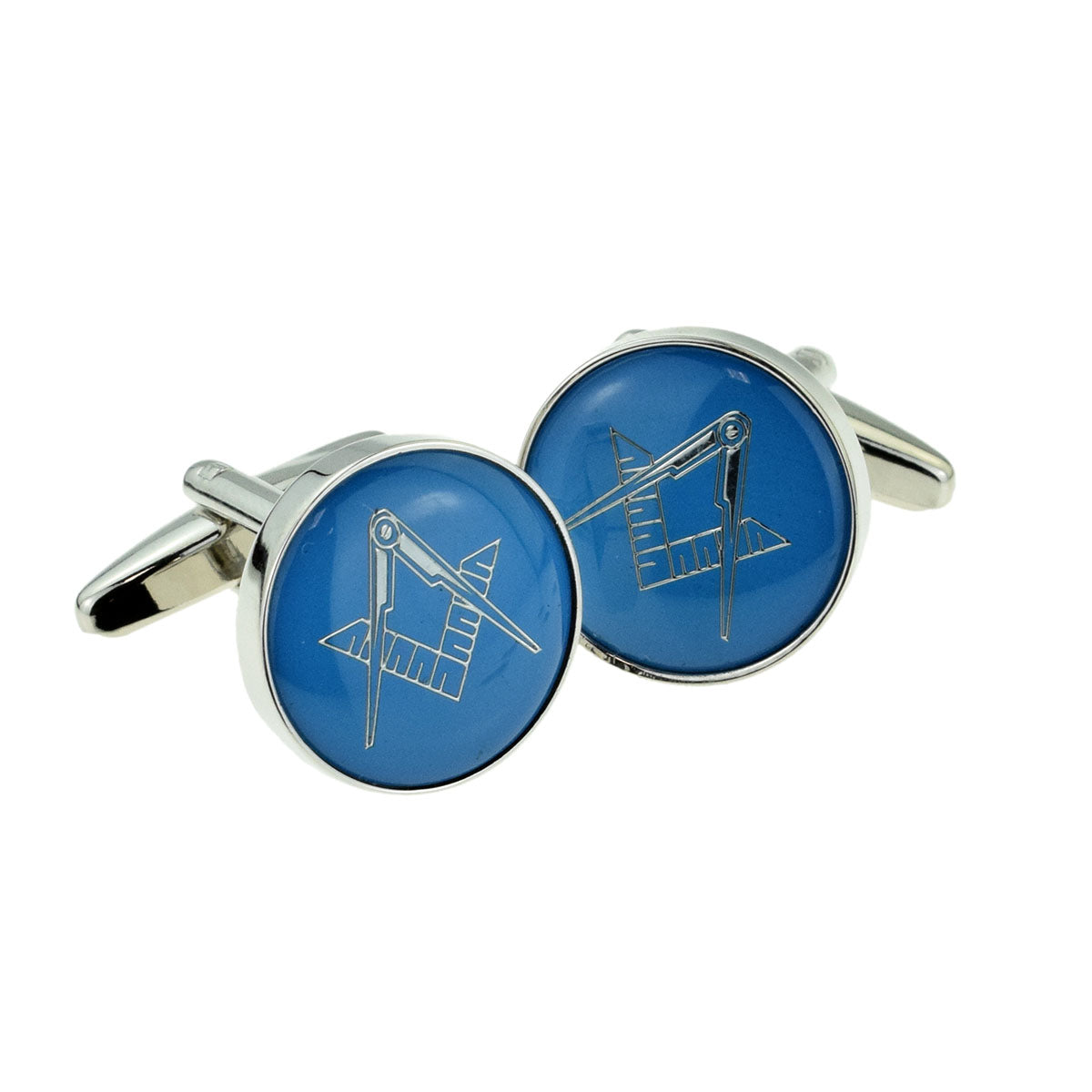 Blue & Silver Enamelled Masonic Freemason Cufflinks | Ashton and Finch