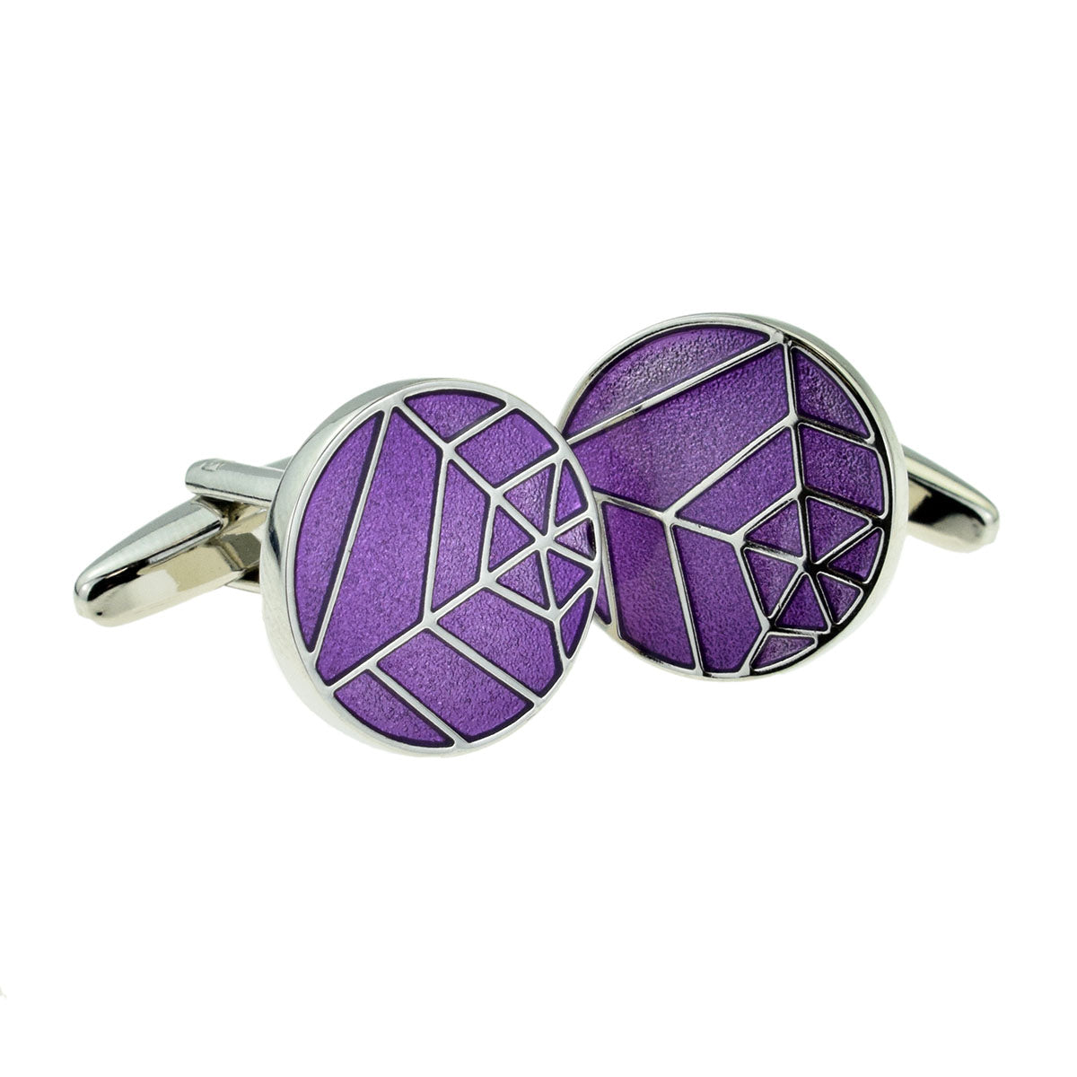 Round Purple Spider Web Design Classic Cufflinks | Ashton and Finch