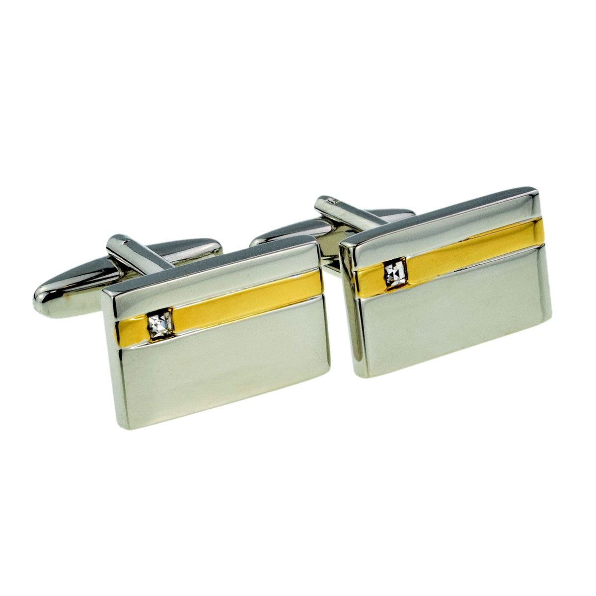 Two Tone Rectangular Classic Cufflinks | Ashton and Finch