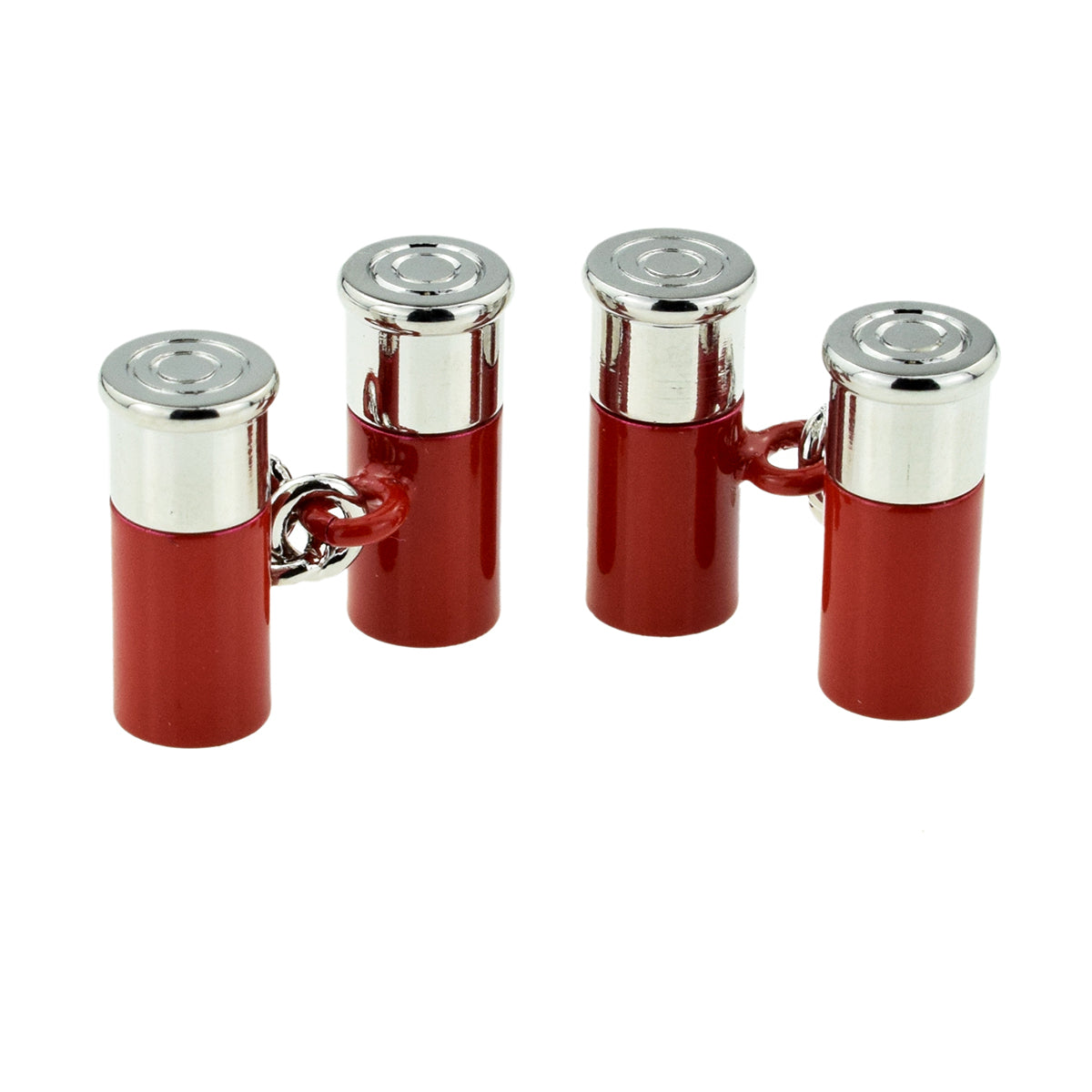 Chain Style Double Red Shotgun Shell Cufflinks | Ashton and Finch