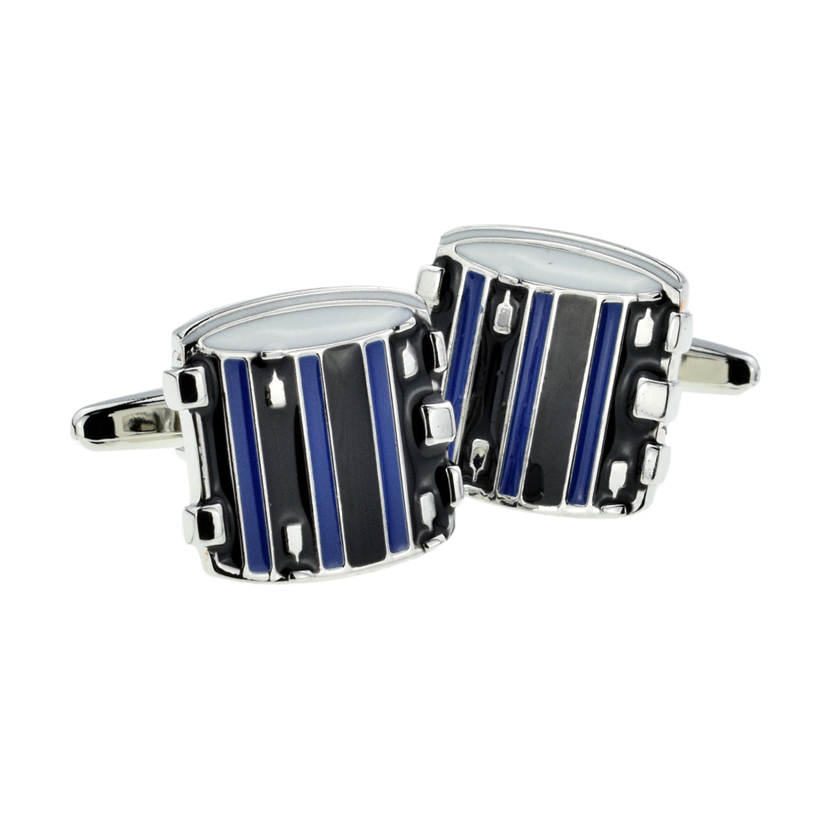 Blue & Black Drums Music Instrument Cufflinks | Ashton and Finch