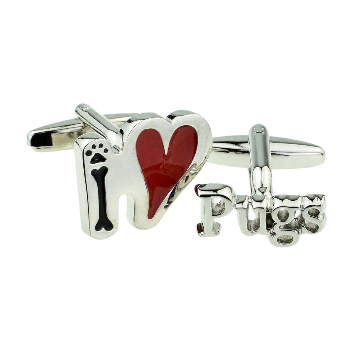 I Love Pugs Dog Cufflinks | Ashton and Finch