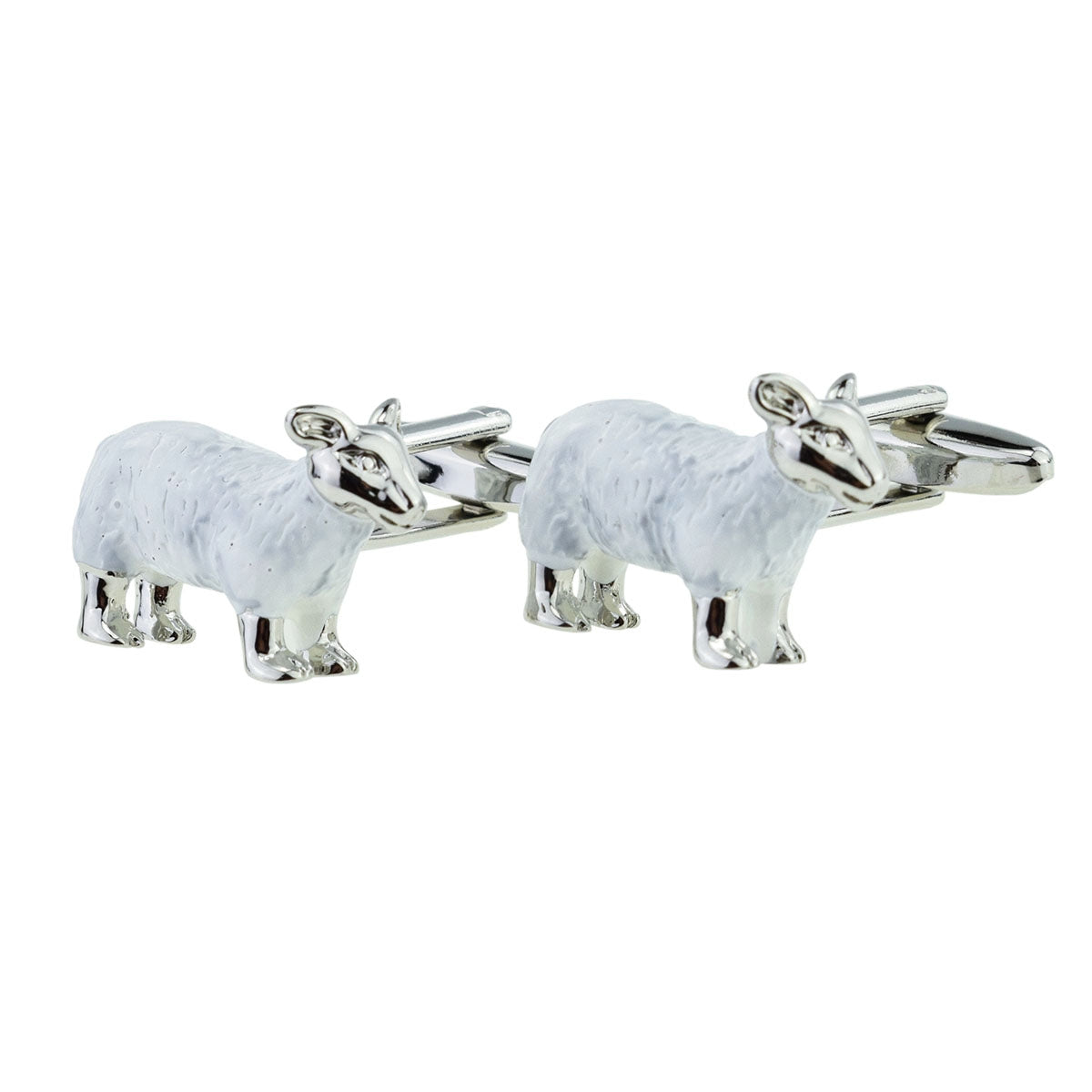White & Silver Lamb Cufflinks | Ashton and Finch