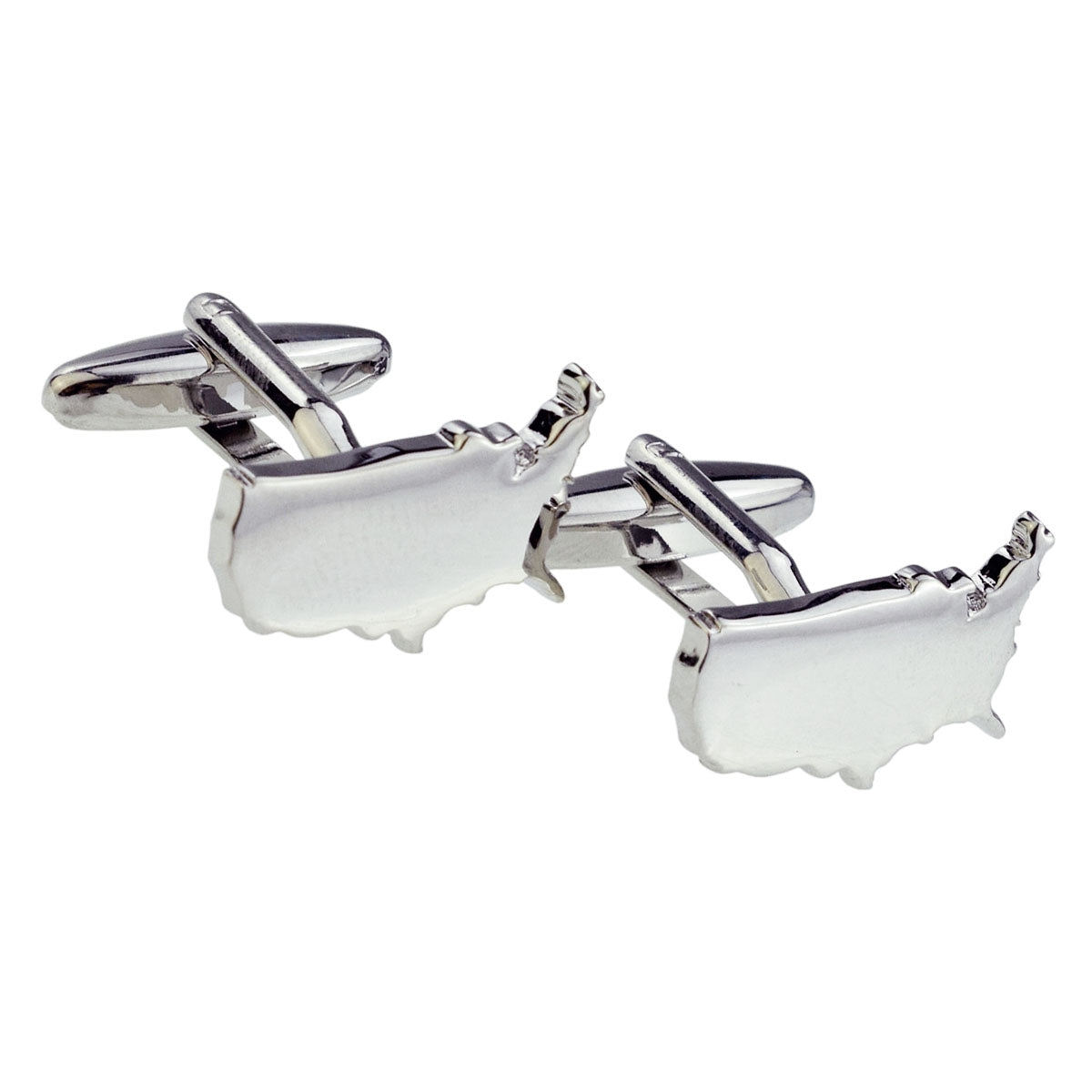 Outline Map of USA Rhodium Plated Cufflinks | Ashton and Finch