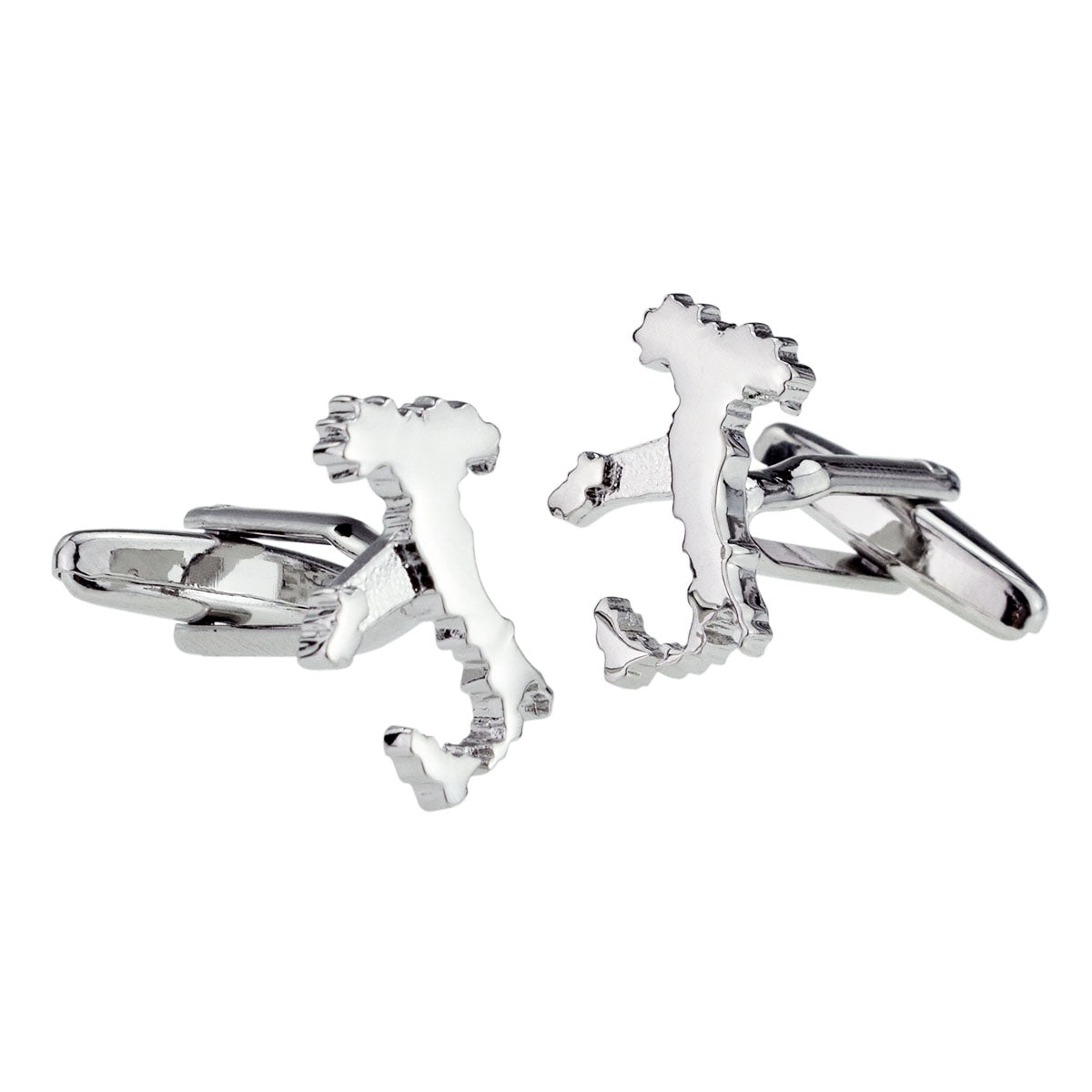 Outline Map of Italy Rhodium Plated Cufflinks | Ashton and Finch