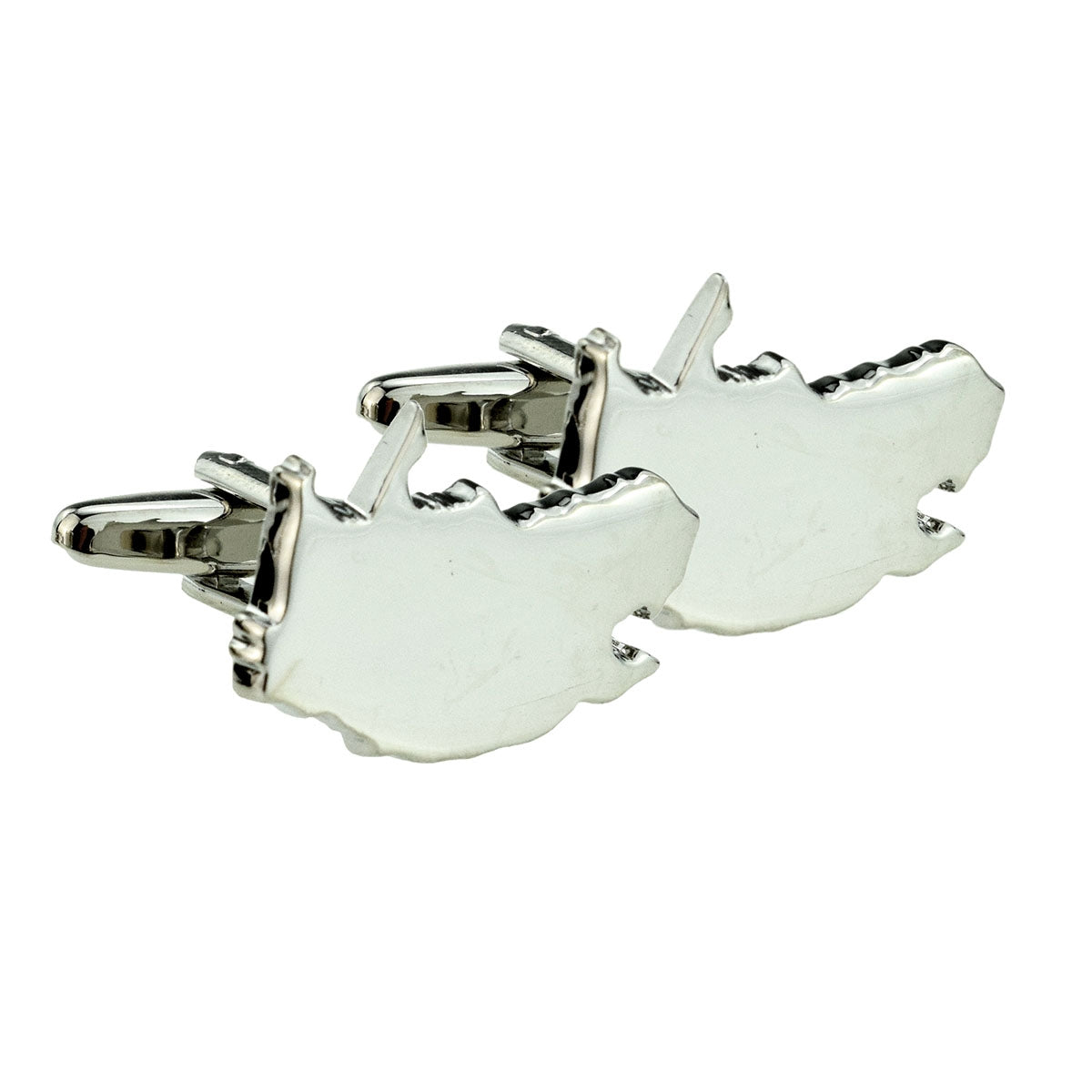 Outline Map of South Africa Rhodium Plated Cufflinks | Ashton and Finch