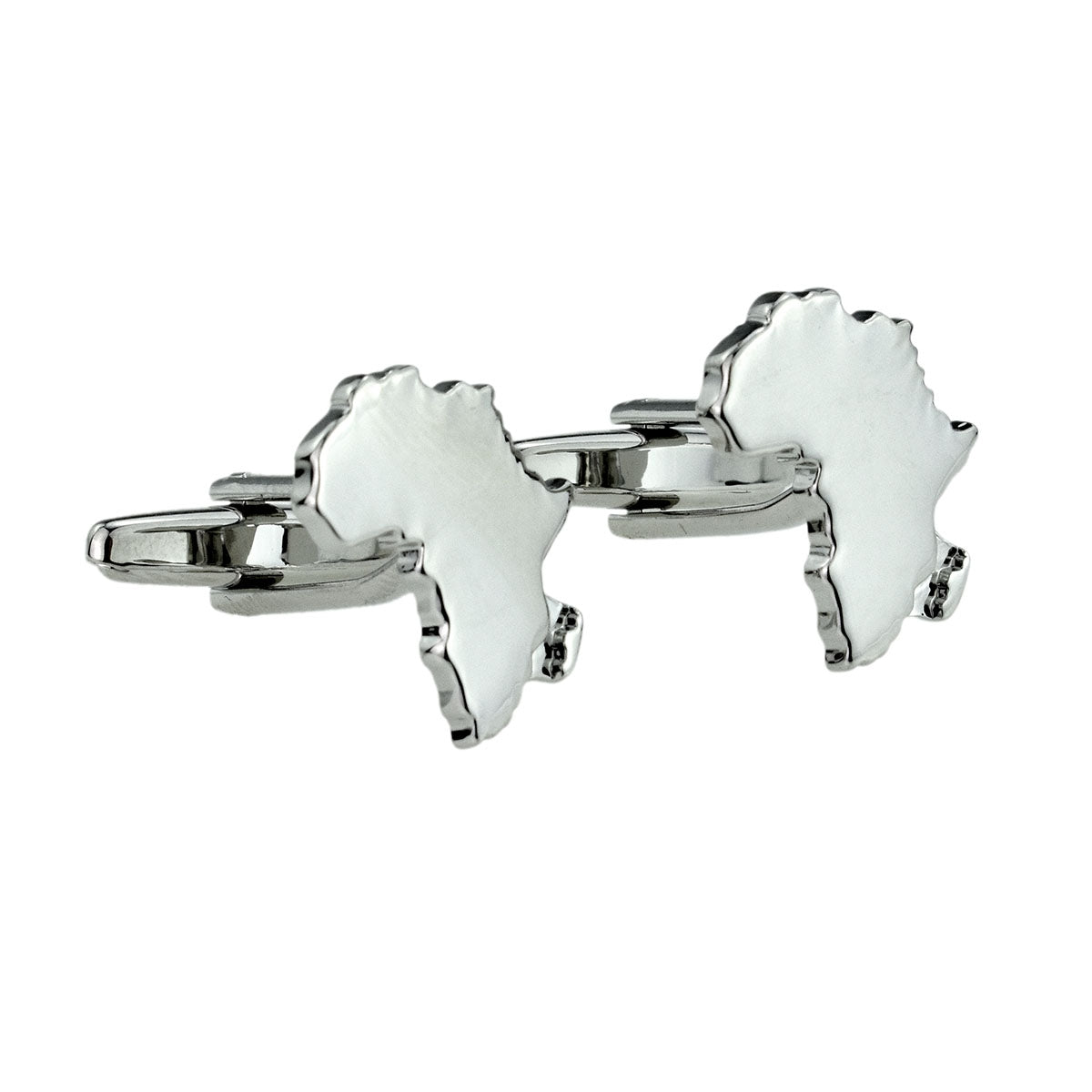 Outline Map of Africa Rhodium Plated Cufflinks | Ashton and Finch