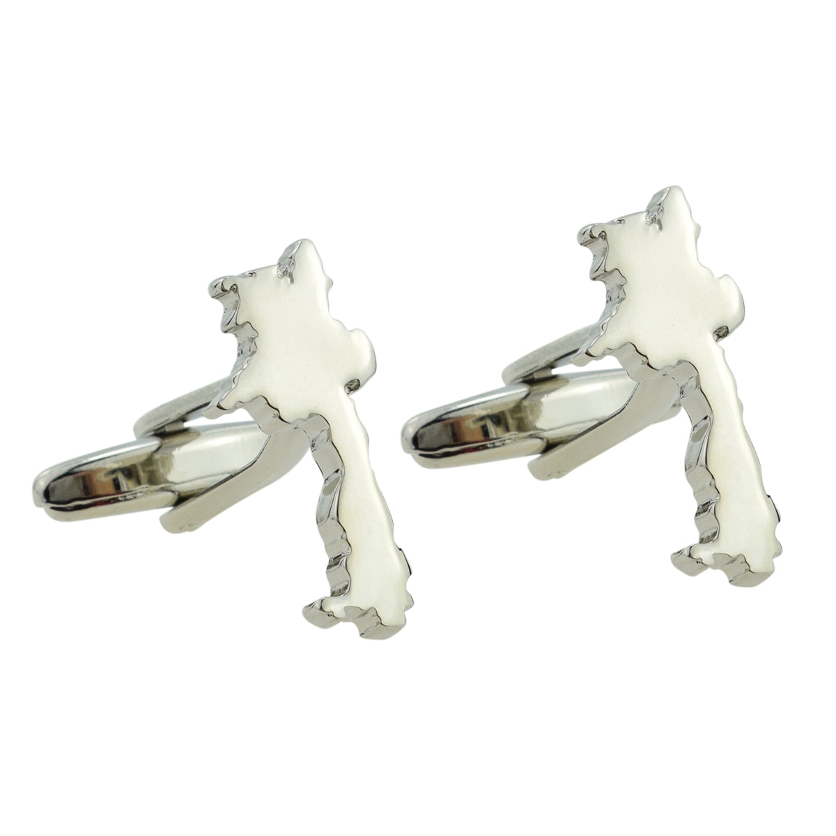 Outline Map of Laos Rhodium Plated Cufflinks | Ashton and Finch