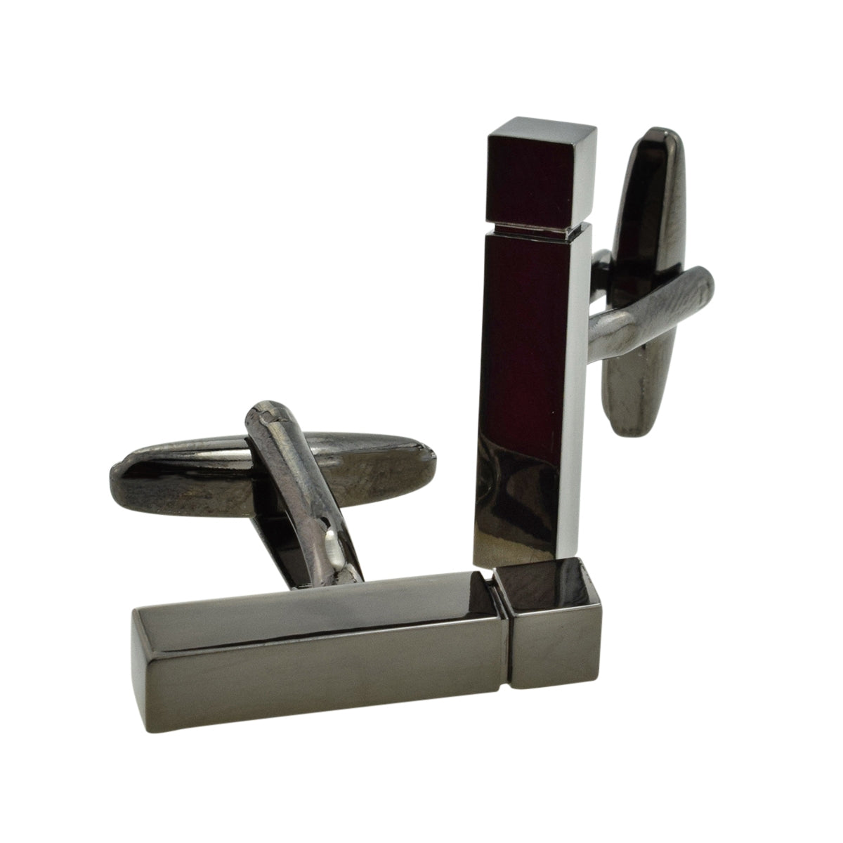 Gunmetal Rectangular Cuboid Cufflinks (engravable) | Ashton and Finch