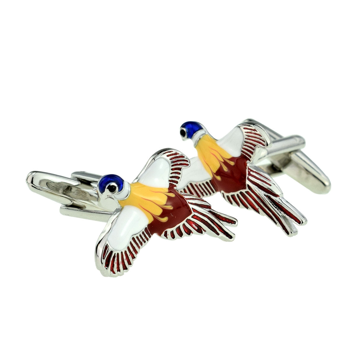 Coloured Pheasant in Flight Cufflinks | Ashton and Finch