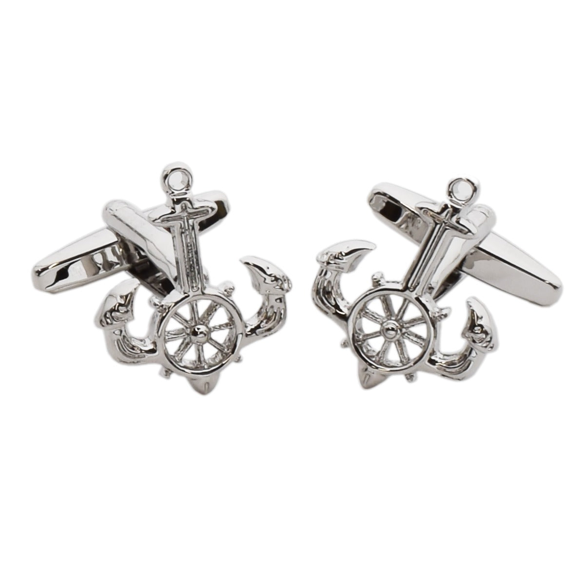 Ship Wheel & Anchor Design Cufflinks | Ashton and Finch