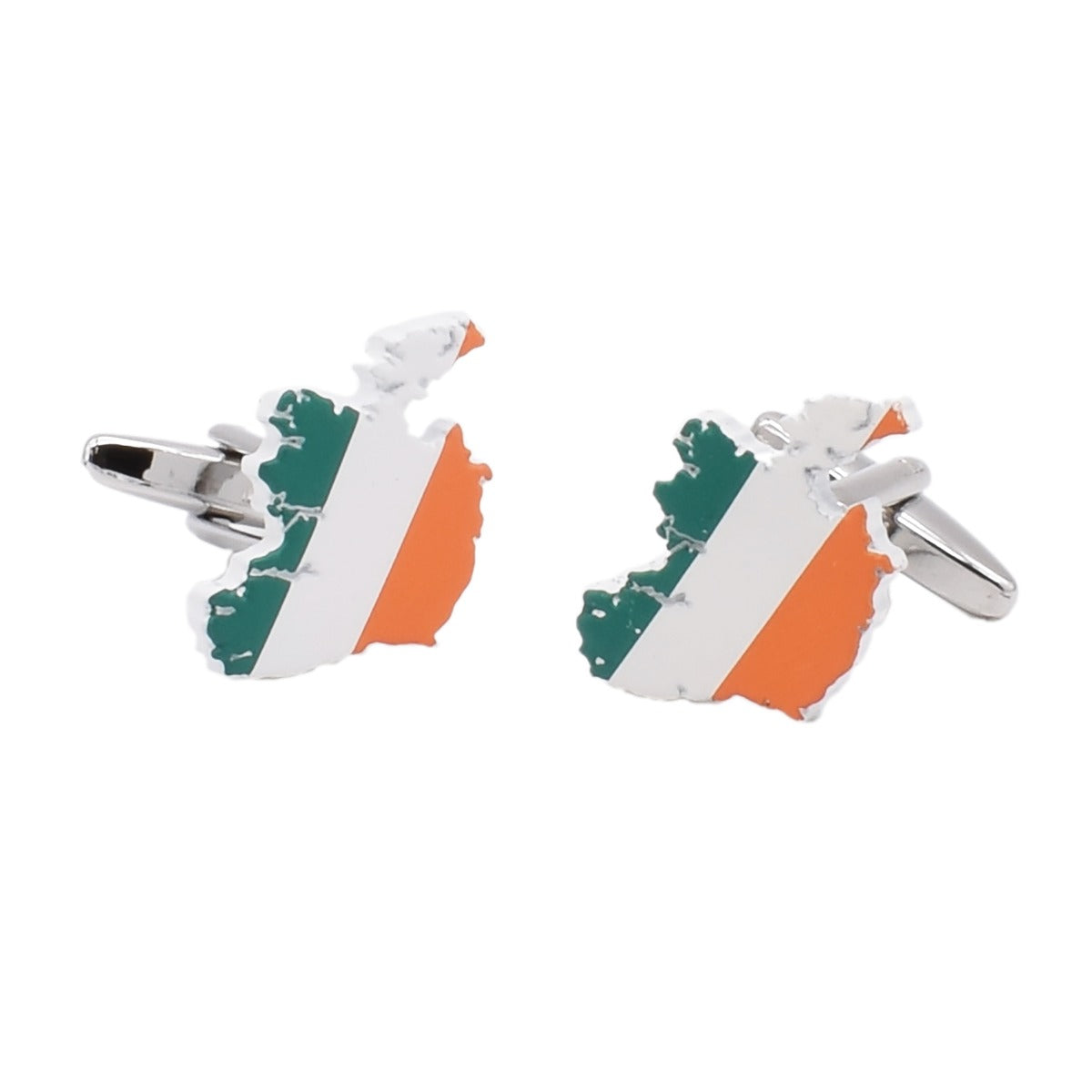 Ireland Map Outline with Tri Colour Flag Cufflinks | Ashton and Finch