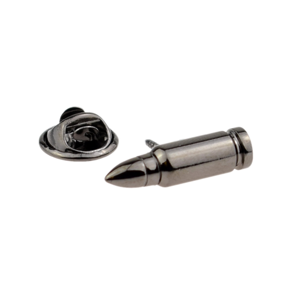 Gunmetal Bullet Design Lapel Pin Badge