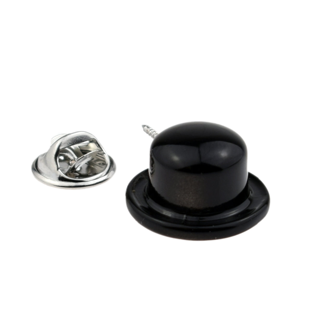 Black Bowler Hat Design Lapel Pin Badge