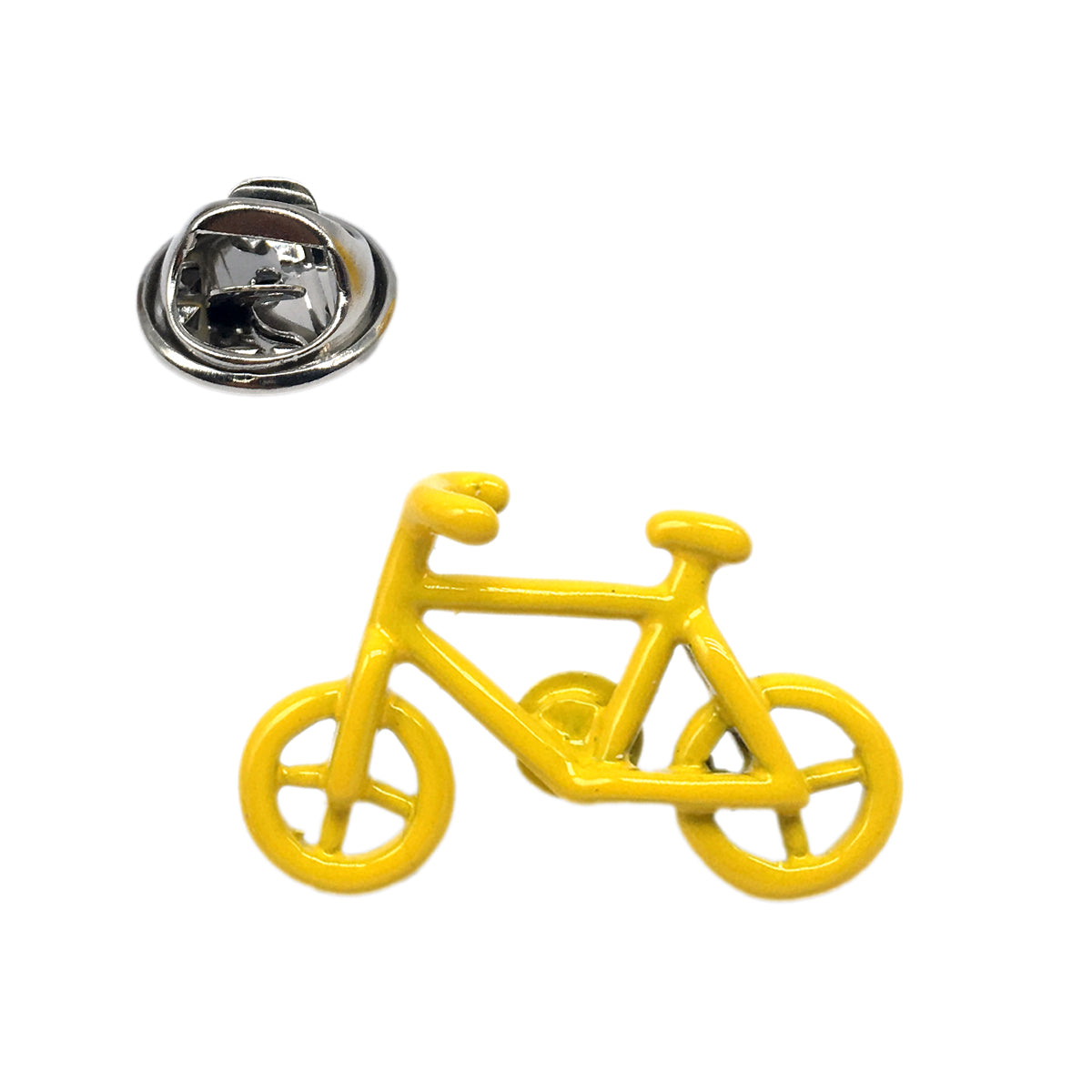 Yellow Bicycle Lapel Pin Badge